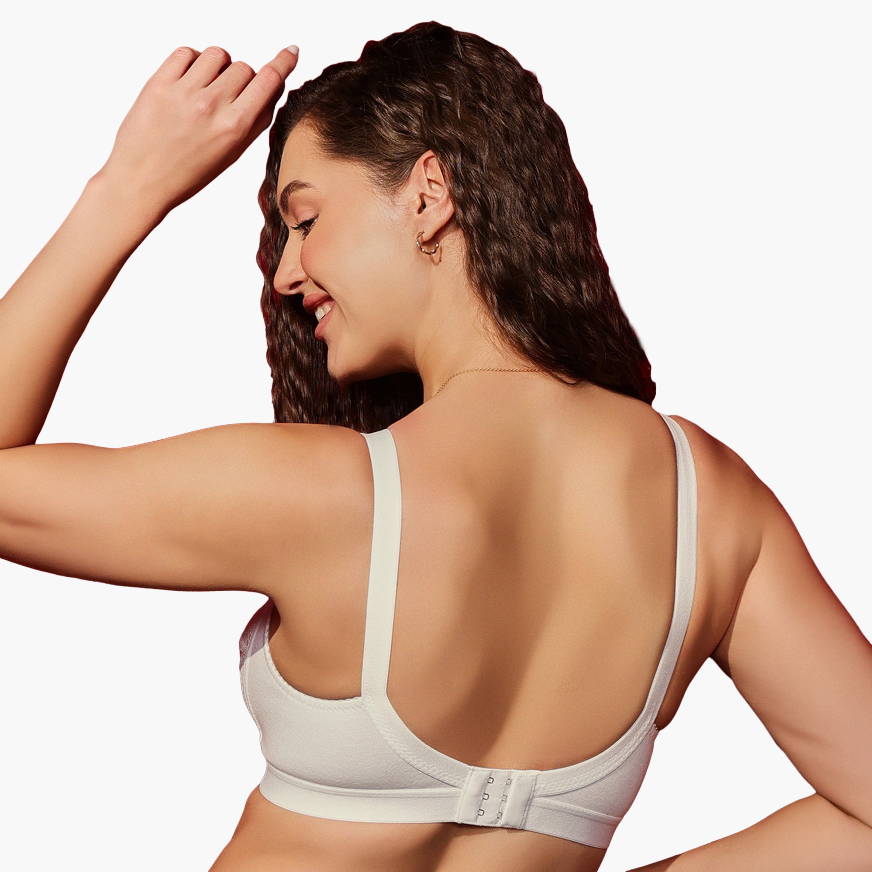 Clovia Non-Padded Non-Wired Full Figure Women's Bra in White - Cotton-women-clothing-lingerie-bras-image-4