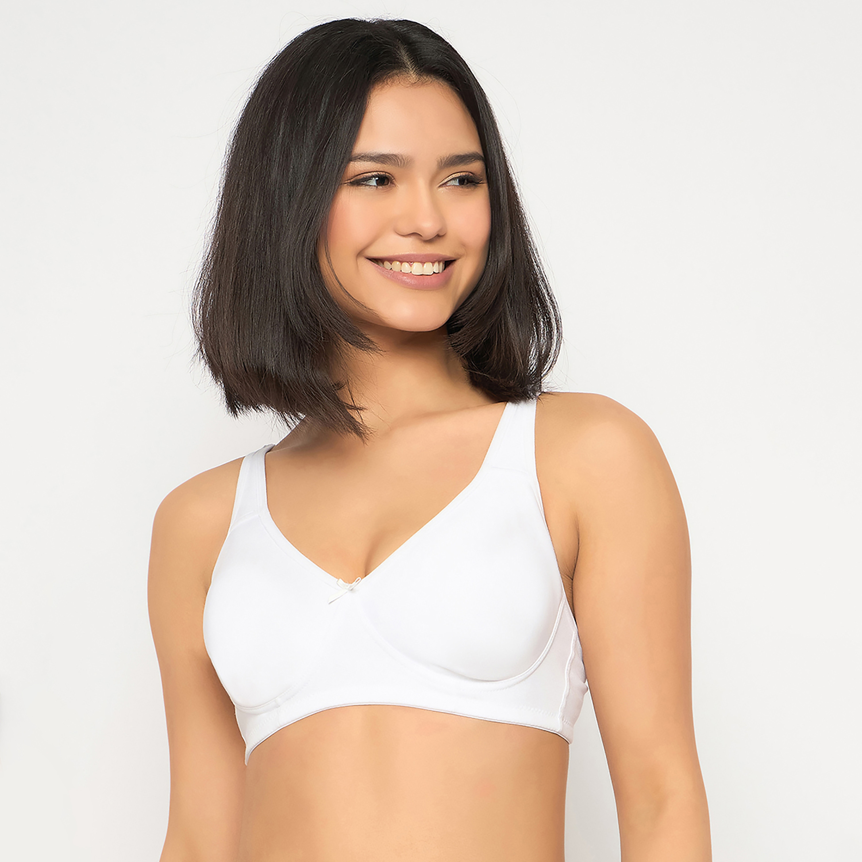 Clovia Non-Padded Non-Wired Full Coverage Women's T-Shirt Bra in White - Cotton-women-clothing-lingerie-bras-image-1