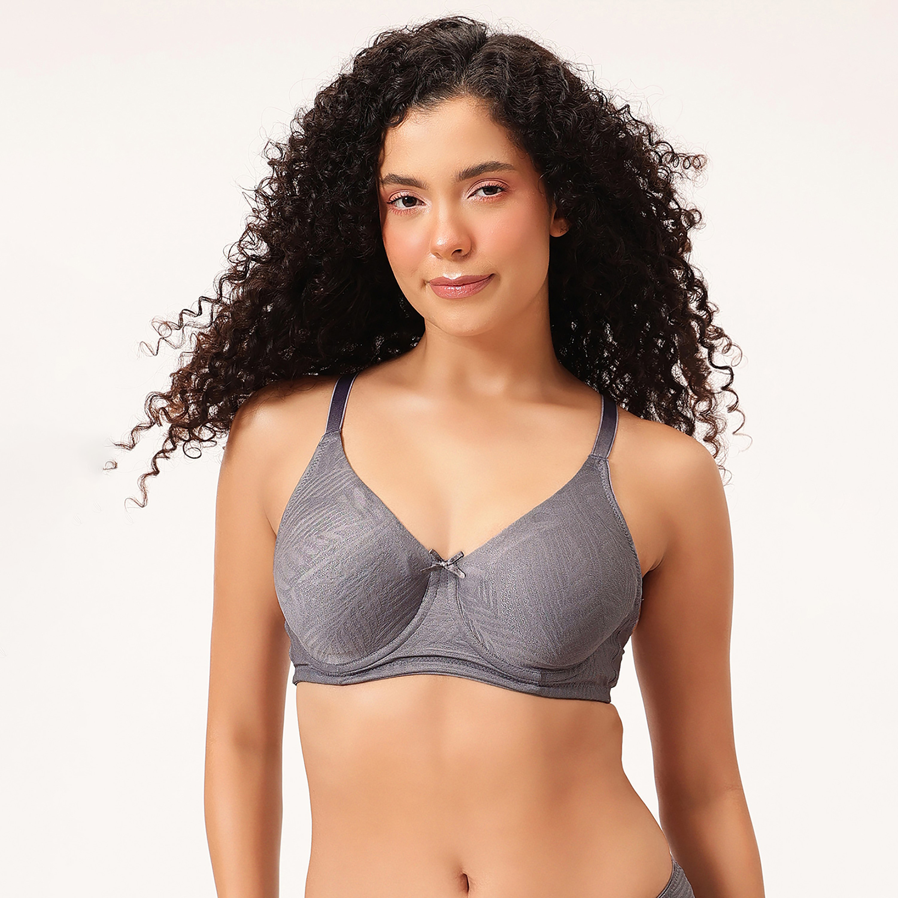 Clovia Non-Padded Wired Full Figure Self-Patterned Women's Bra in Light Grey - Jacquard-women-clothing-lingerie-bras-image-1