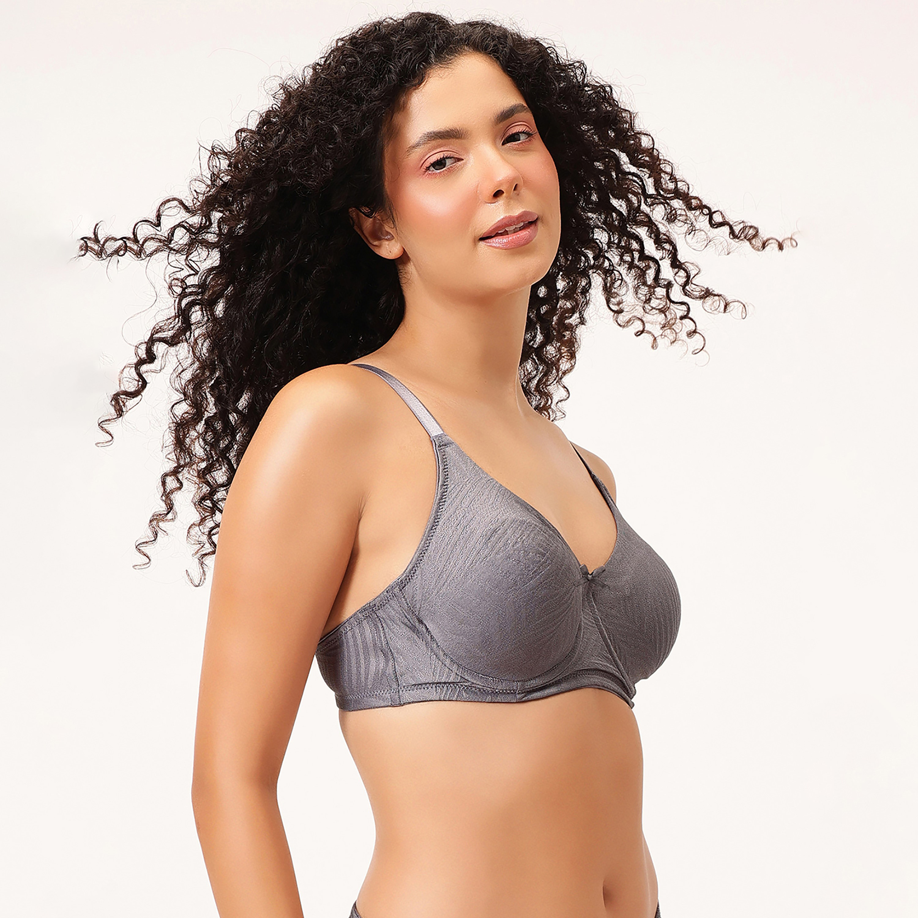 Clovia Non-Padded Wired Full Figure Self-Patterned Women's Bra in Light Grey - Jacquard-women-clothing-lingerie-bras-image-4