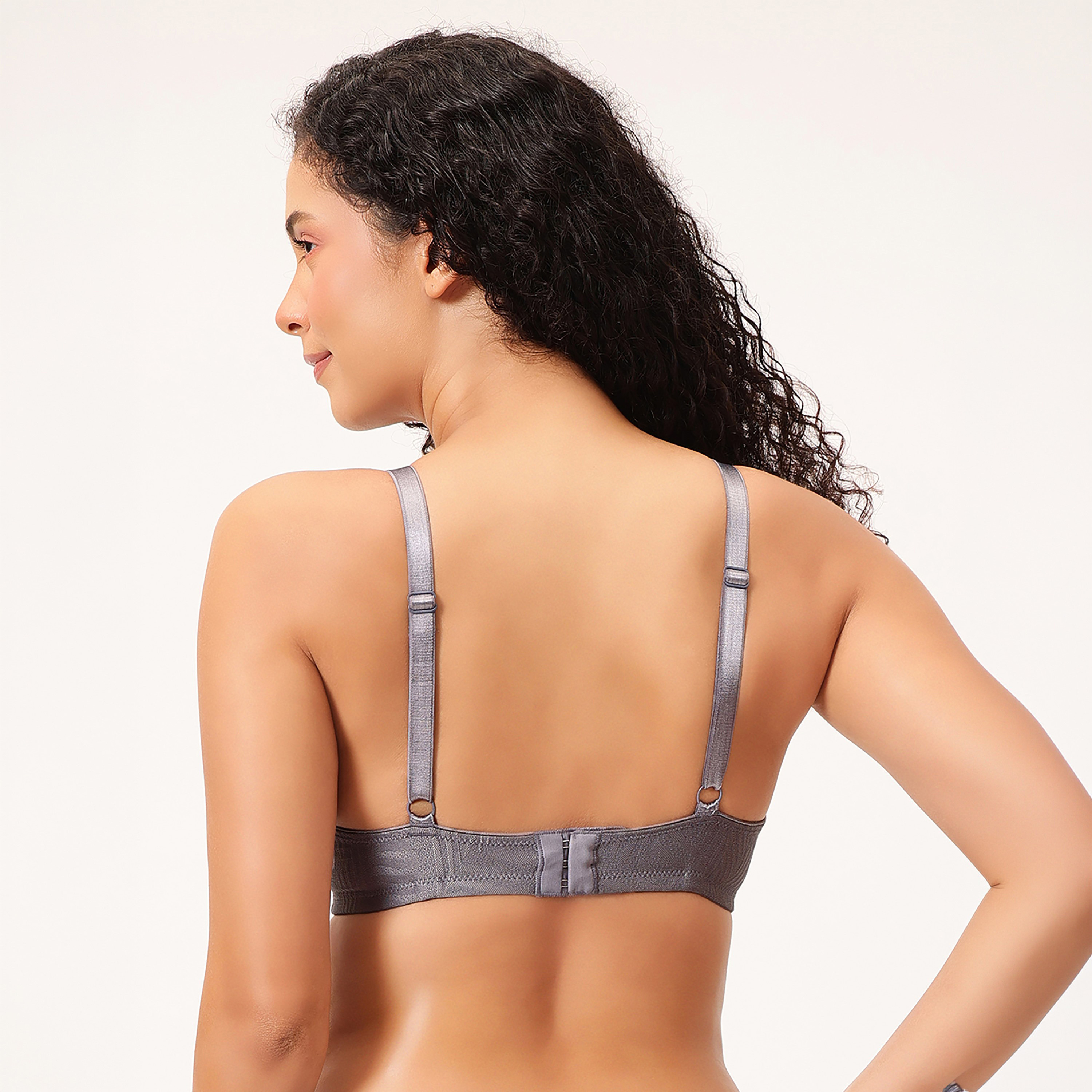 Clovia Non-Padded Wired Full Figure Self-Patterned Women's Bra in Light Grey - Jacquard-women-clothing-lingerie-bras-image-5