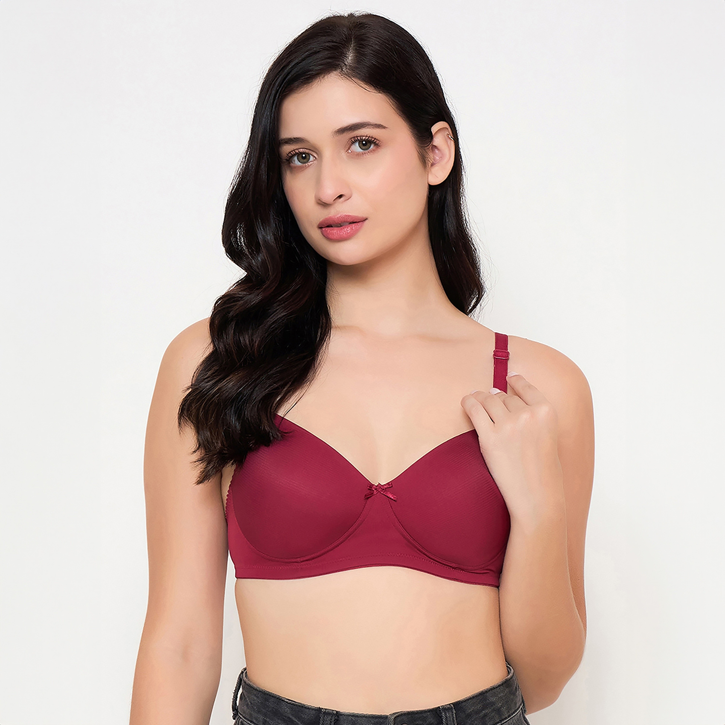 Clovia Padded Non-Wired Full Coverage Self Striped Women's Multiway T-Shirt Bra-women-clothing-lingerie-bras-image-1