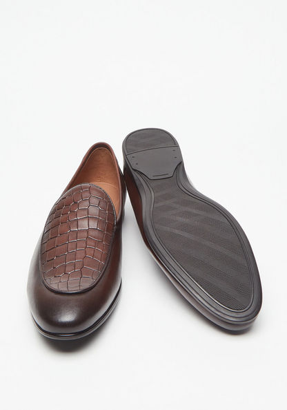 Duchini Men's Textured Slip-On Loafers