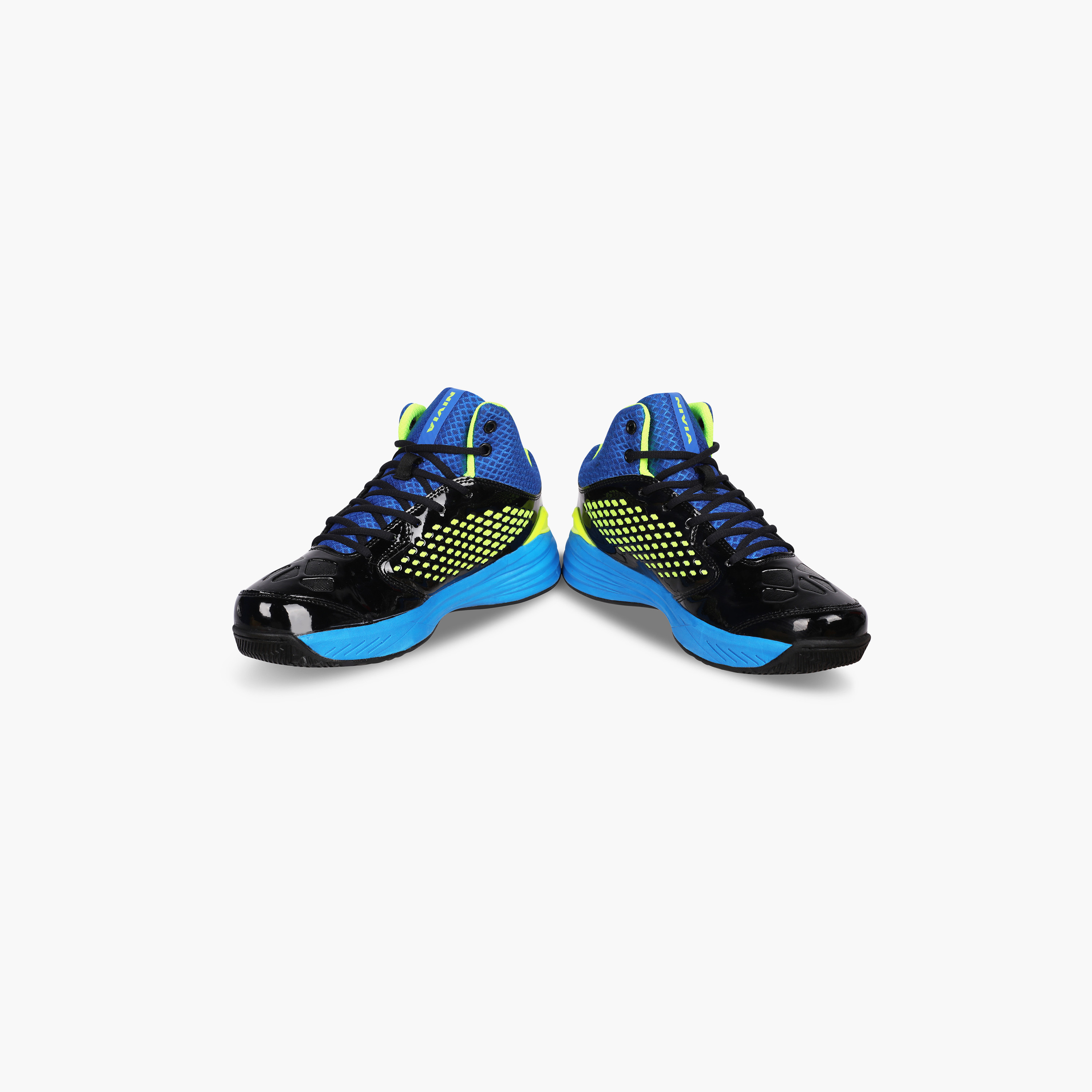 Nivia Warrior-I, Black/Blue, Basketball Shoes-sports-men-shoes-image-4