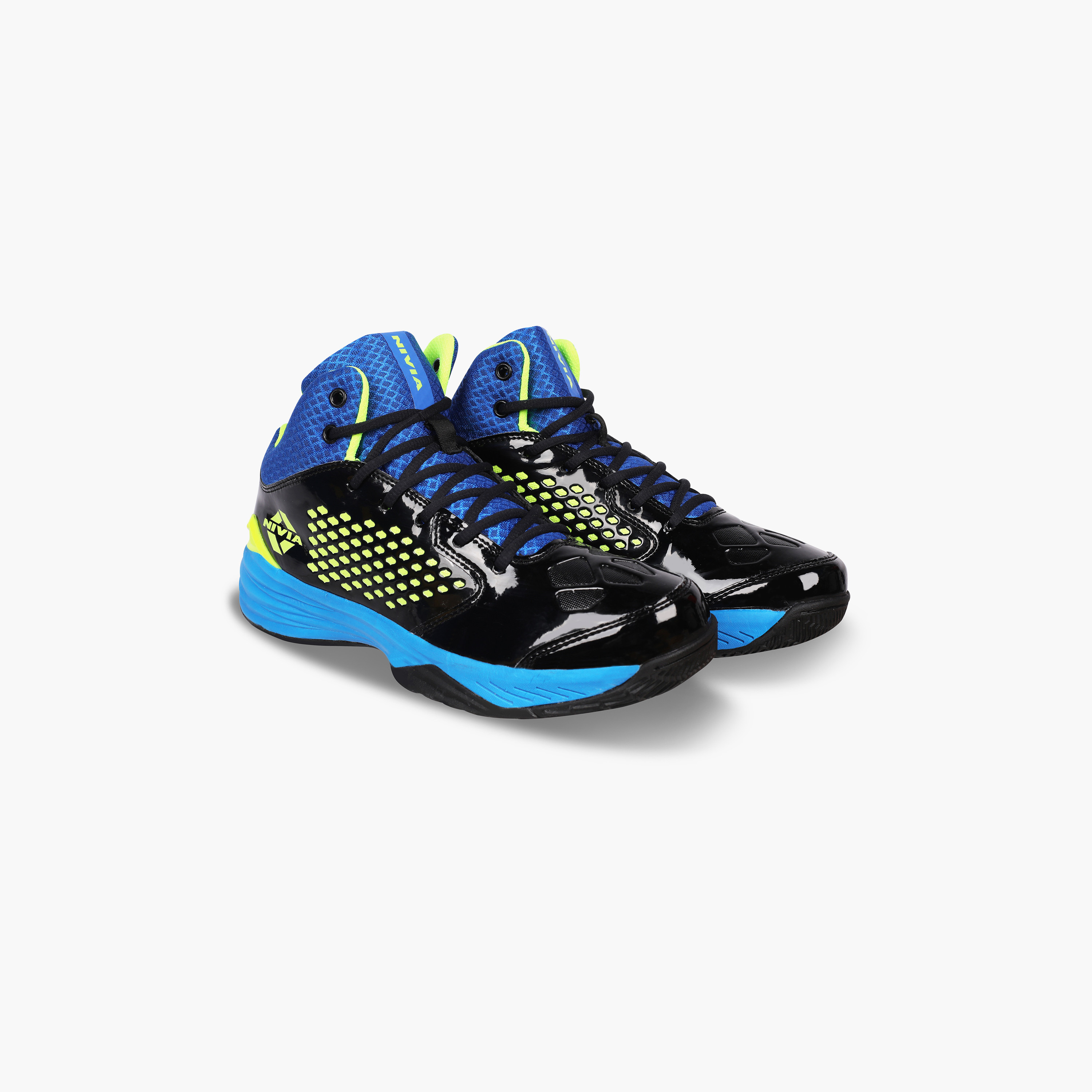 Nivia Warrior-I, Black/Blue, Basketball Shoes-sports-men-shoes-image-5