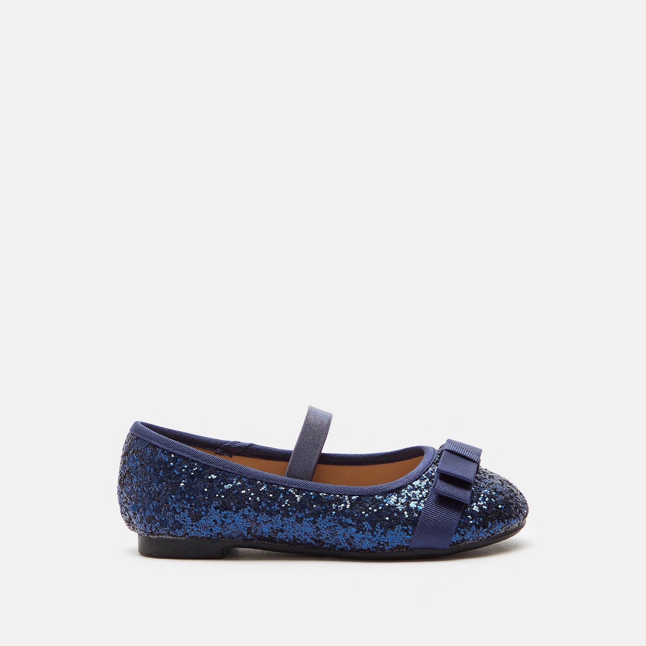 حذاء ماري جين بتفاصيل جليتر وحزام مطّاطي وزينة فيونكة-baby-girls-shoes-closedshoes-image-11