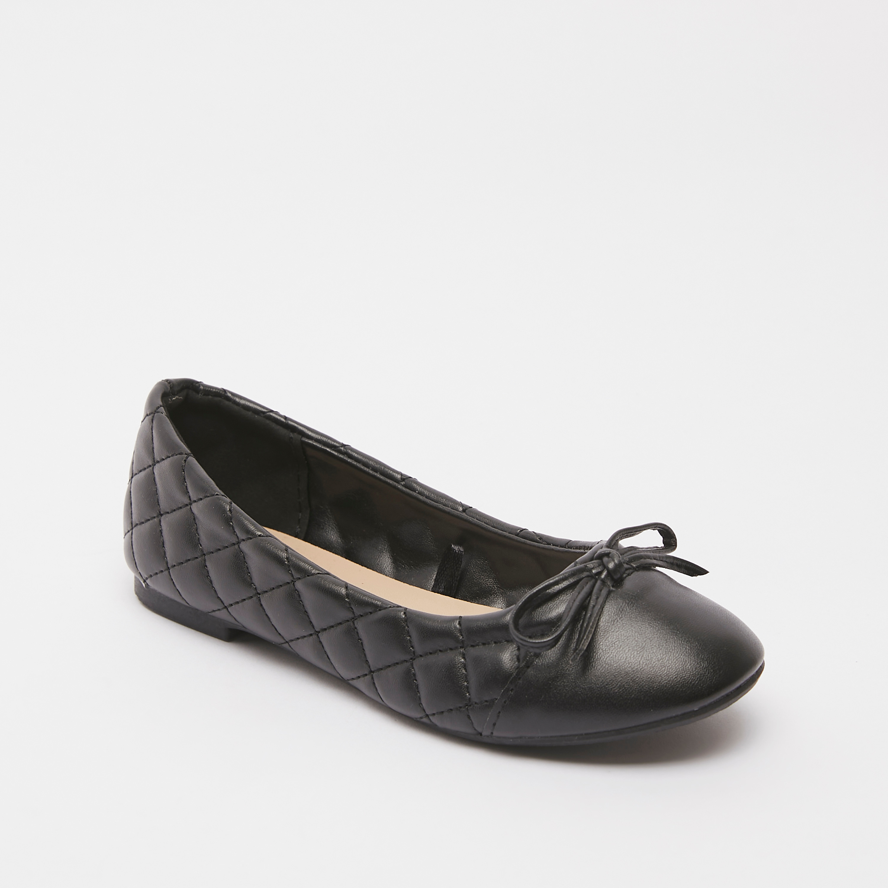 حذاء باليرينا مبطن بمقدمة مستديرة وزينة فيونكة-girls-shoes-ballerinas-image-1