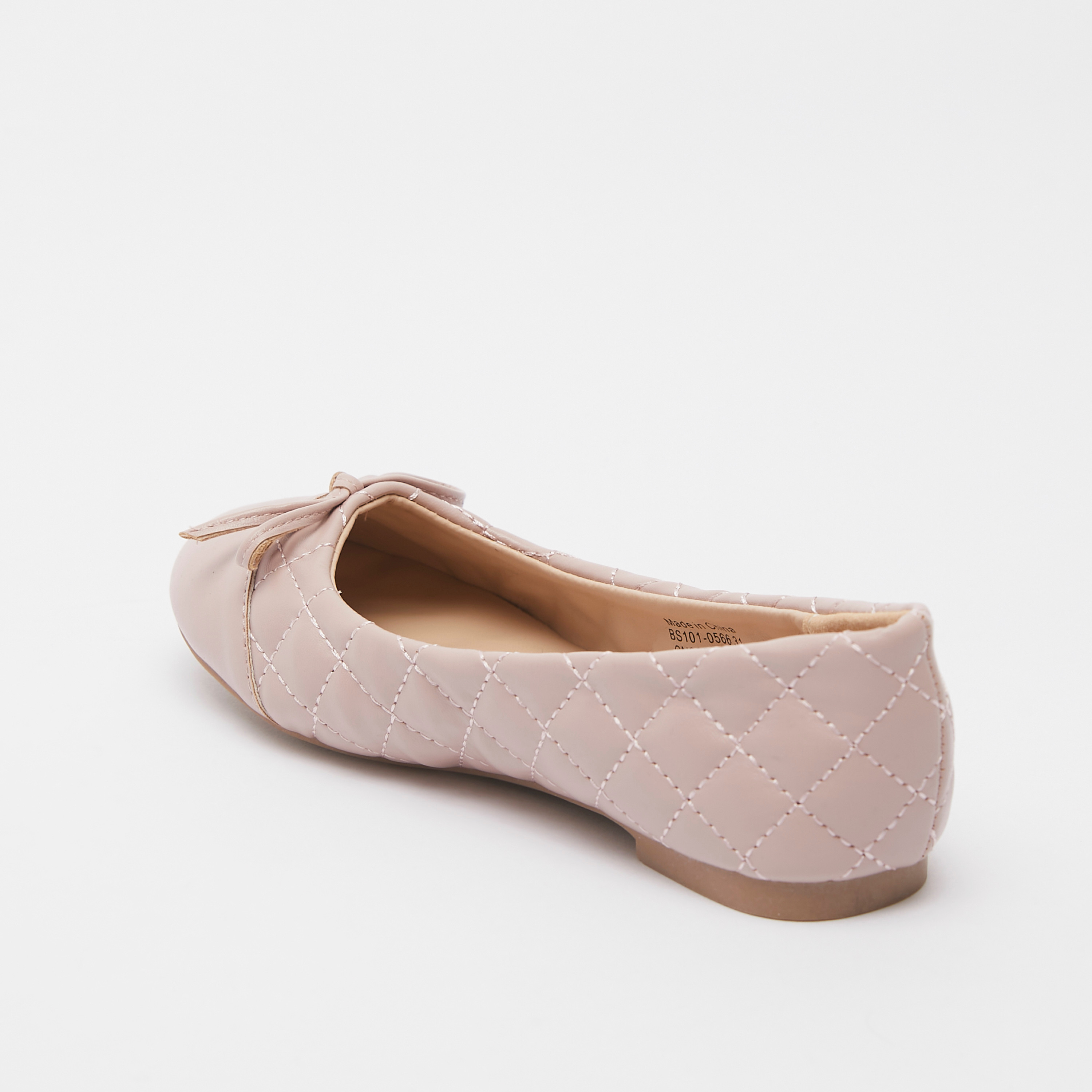 حذاء باليرينا مبطن بمقدمة مستديرة وزينة فيونكة-girls-shoes-ballerinas-image-2