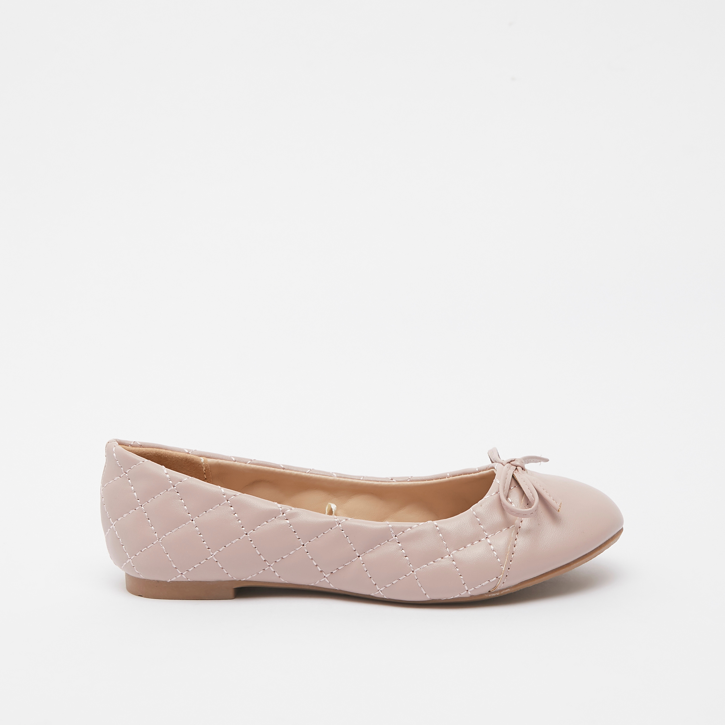 حذاء باليرينا مبطن بمقدمة مستديرة وزينة فيونكة-girls-shoes-ballerinas-image-3
