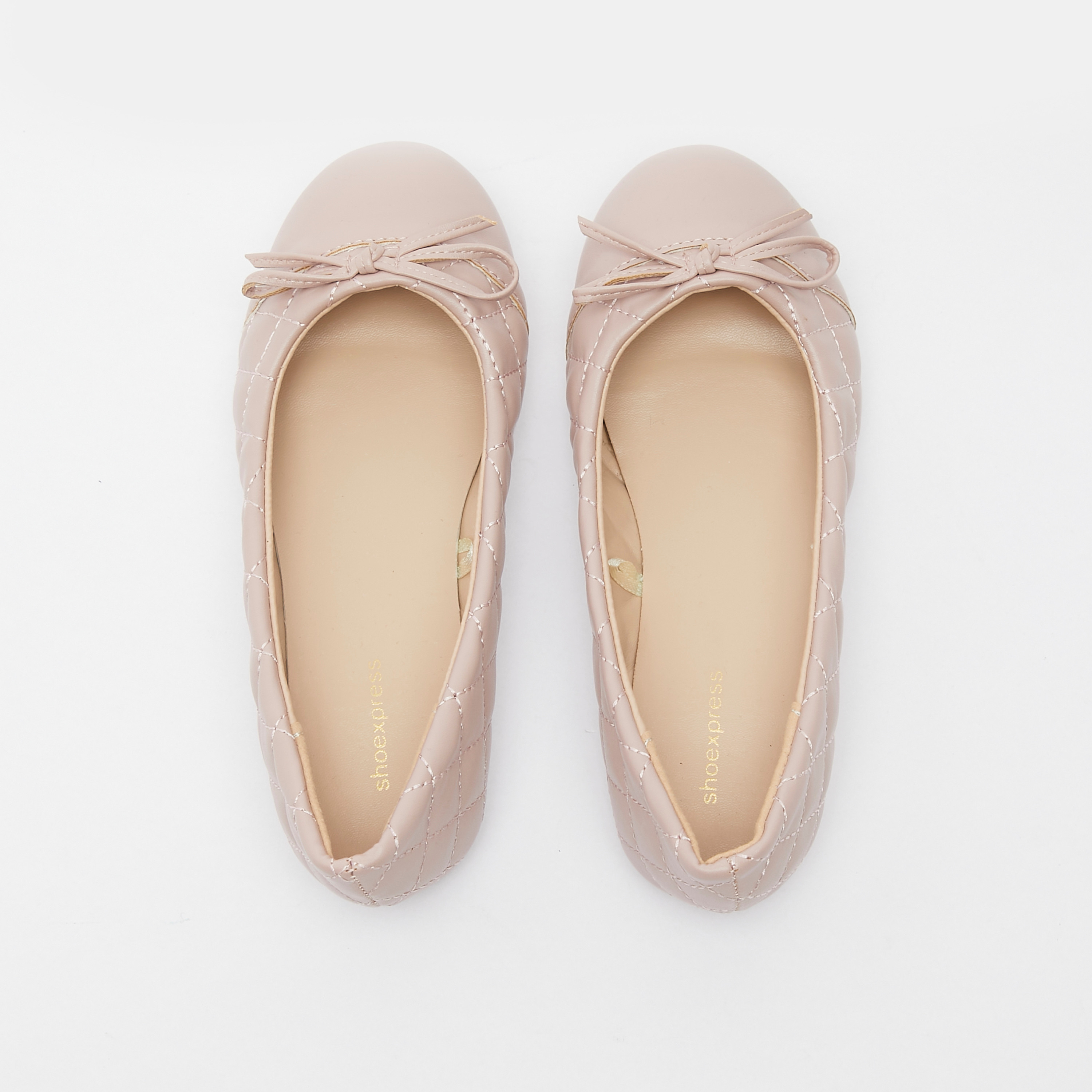 حذاء باليرينا مبطن بمقدمة مستديرة وزينة فيونكة-girls-shoes-ballerinas-image-5