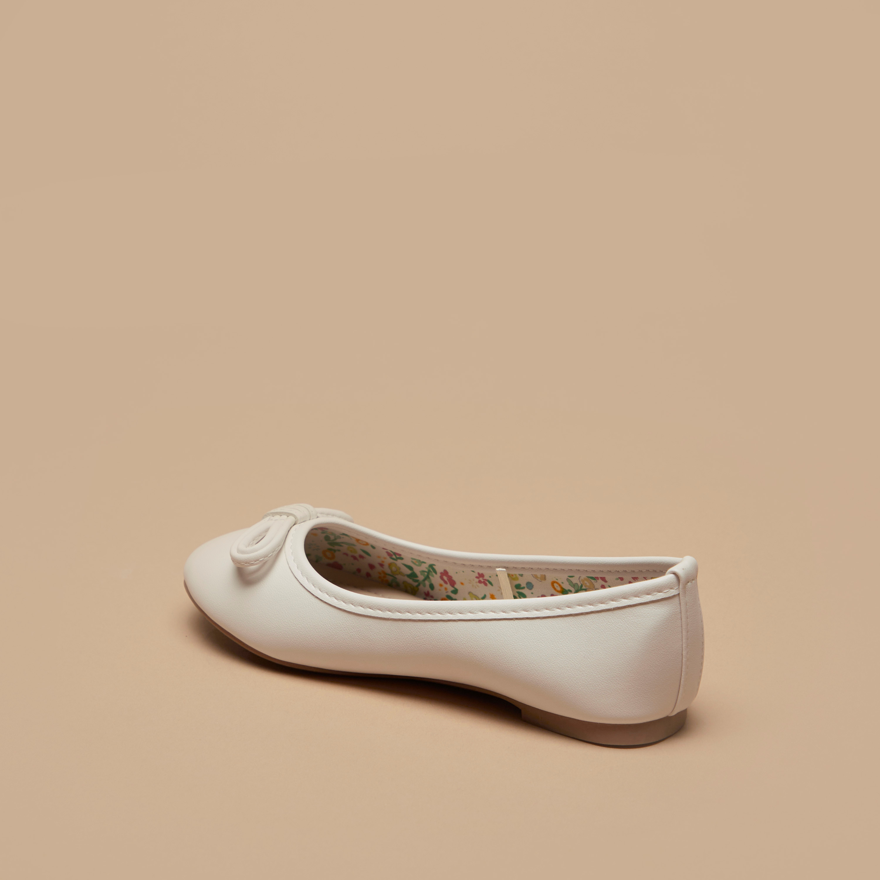 Flora Bella Solid Slip-On Ballerina Shoes with Bow Accent-girls-shoes-ballerinas-image-2