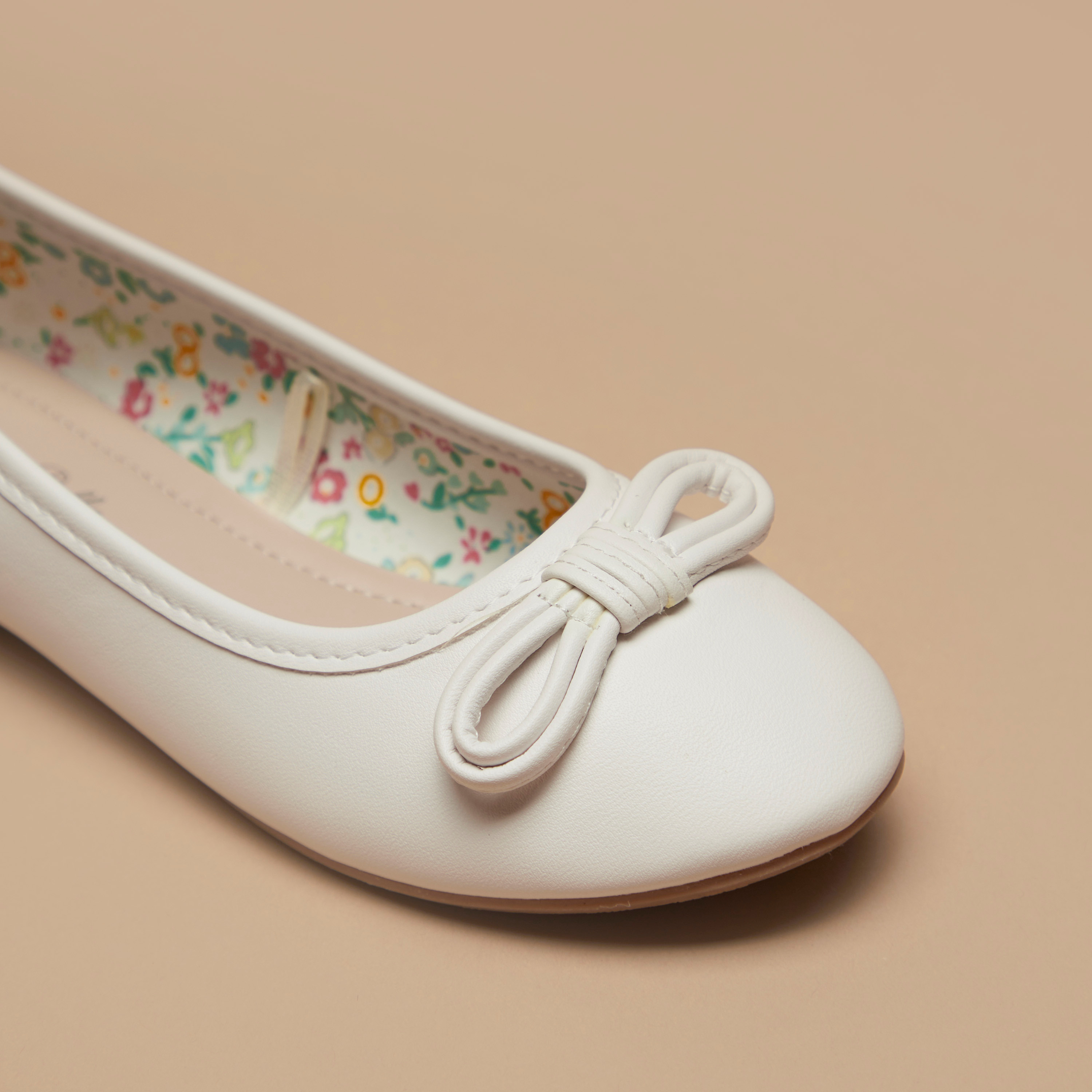 Flora Bella Solid Slip-On Ballerina Shoes with Bow Accent-girls-shoes-ballerinas-image-4