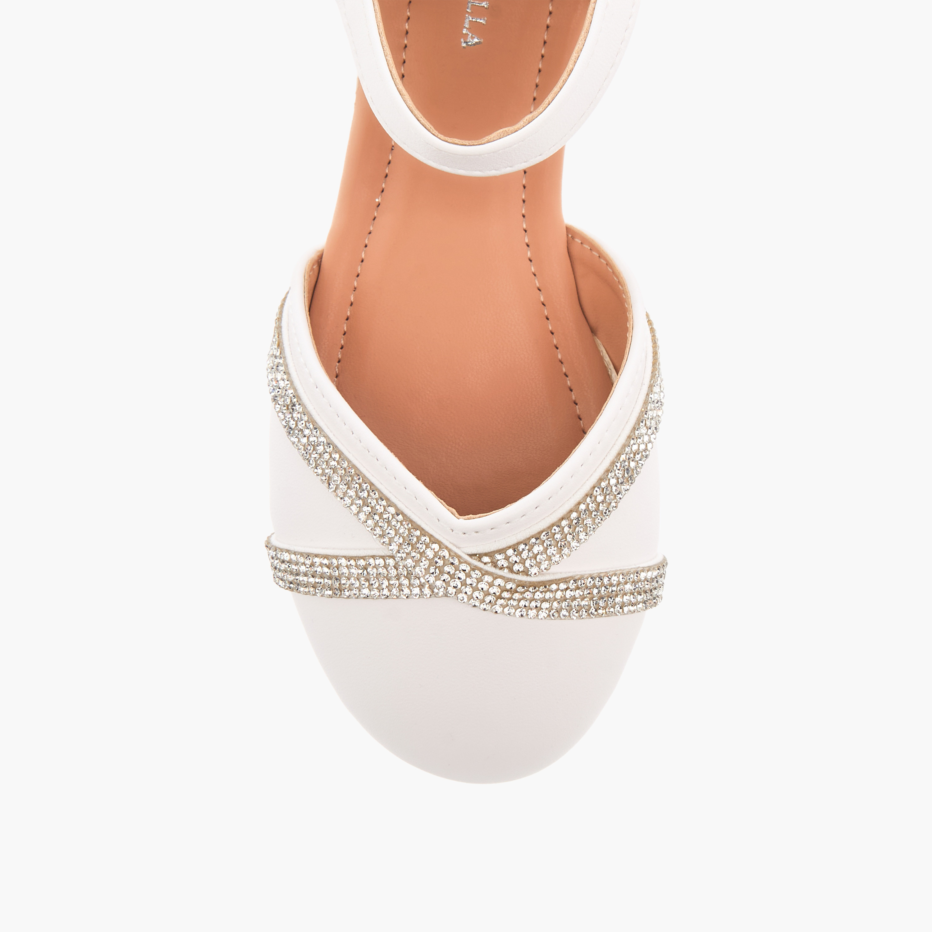 Flora Bella Embellished Ballerina Shoes with Hook and Loop Closure-girls-shoes-ballerinas-image-3