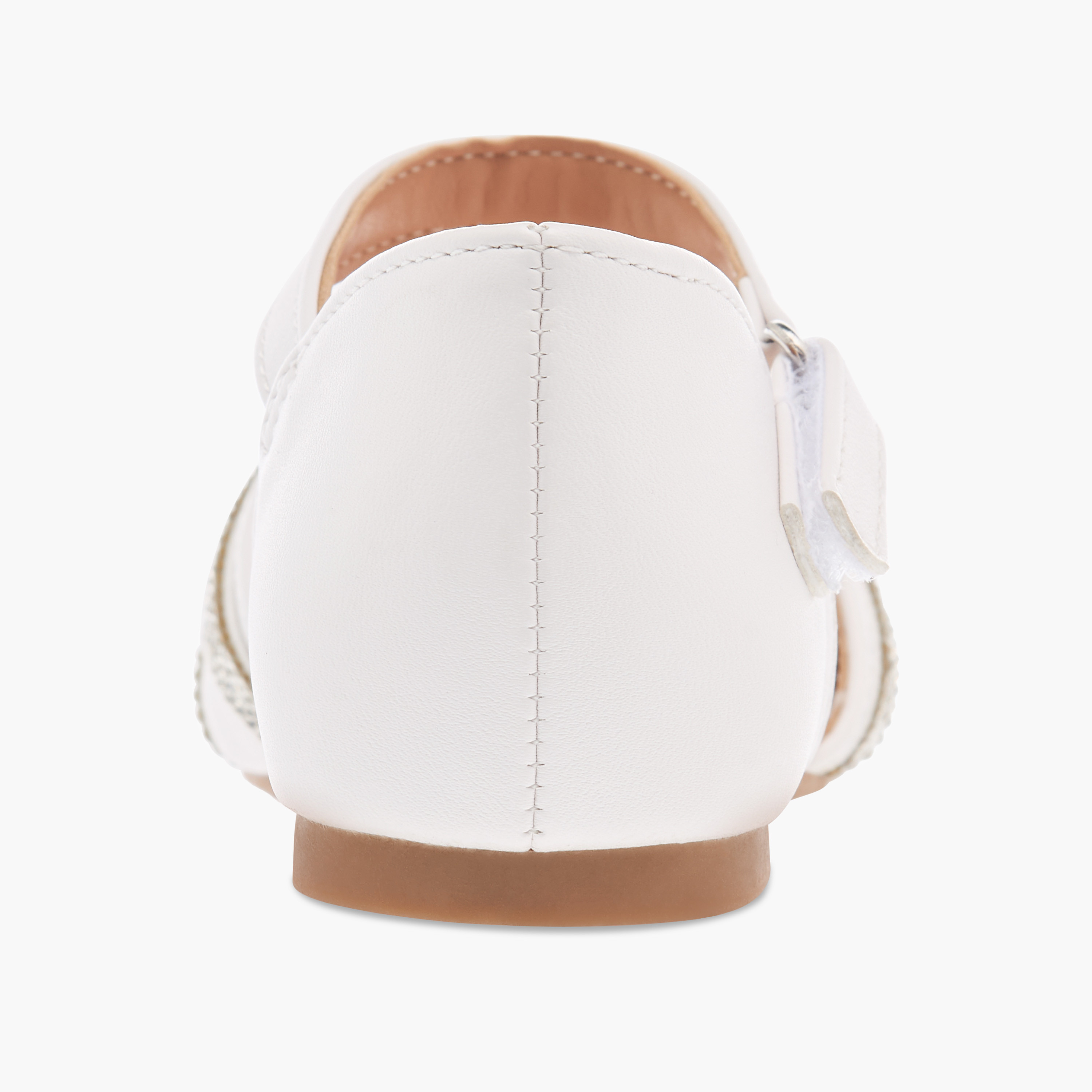 Flora Bella Embellished Ballerina Shoes with Hook and Loop Closure-girls-shoes-ballerinas-image-4
