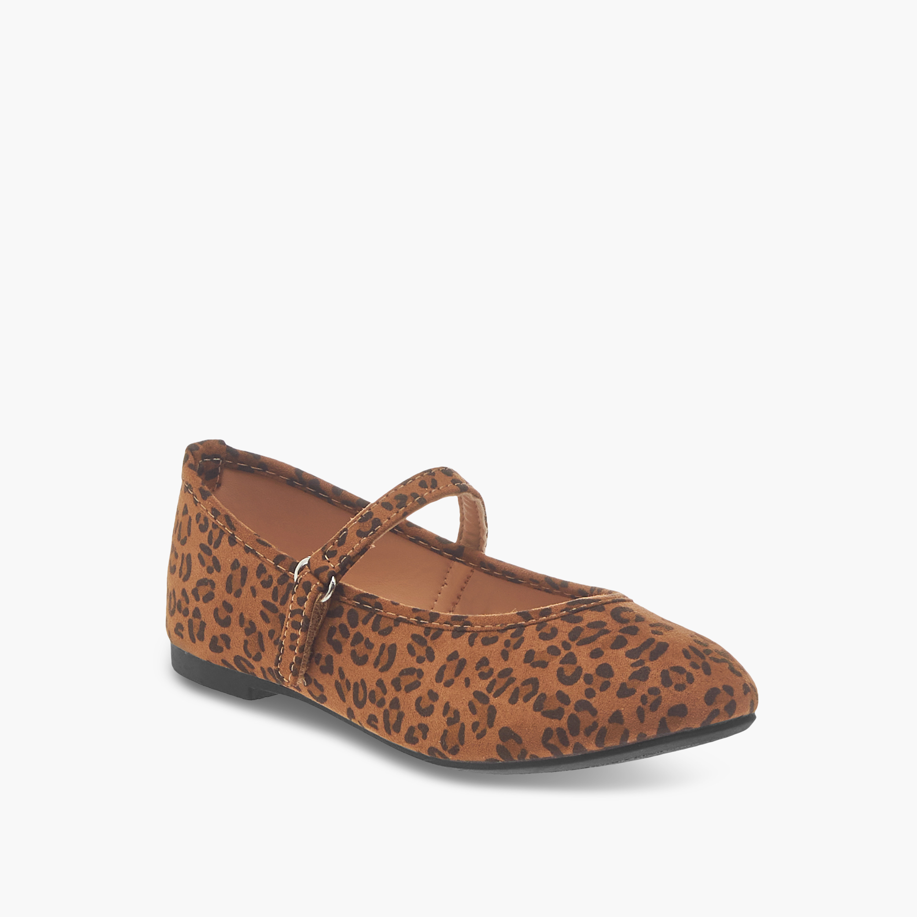 Flora Bella Animal Print Ballerina Shoes with Hook and Loop Closure-girls-shoes-maryjanes-image-2