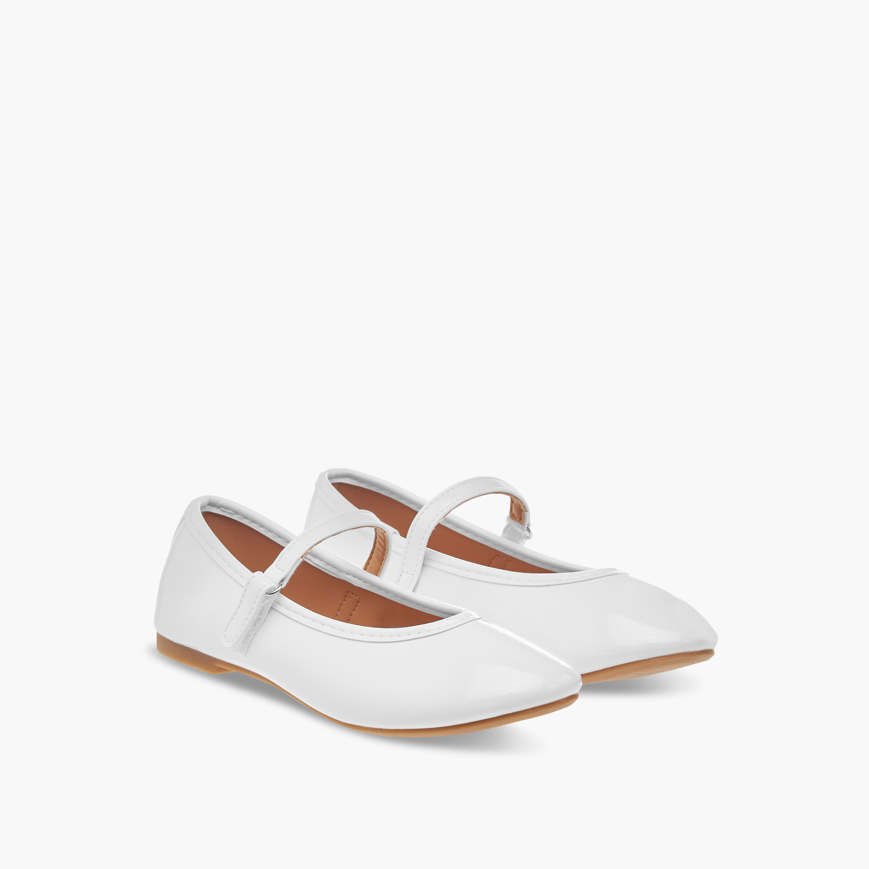 Flora Bella Solid Ballerina Shoes with Hook and Loop Closure-girls-shoes-ballerinas-image-1