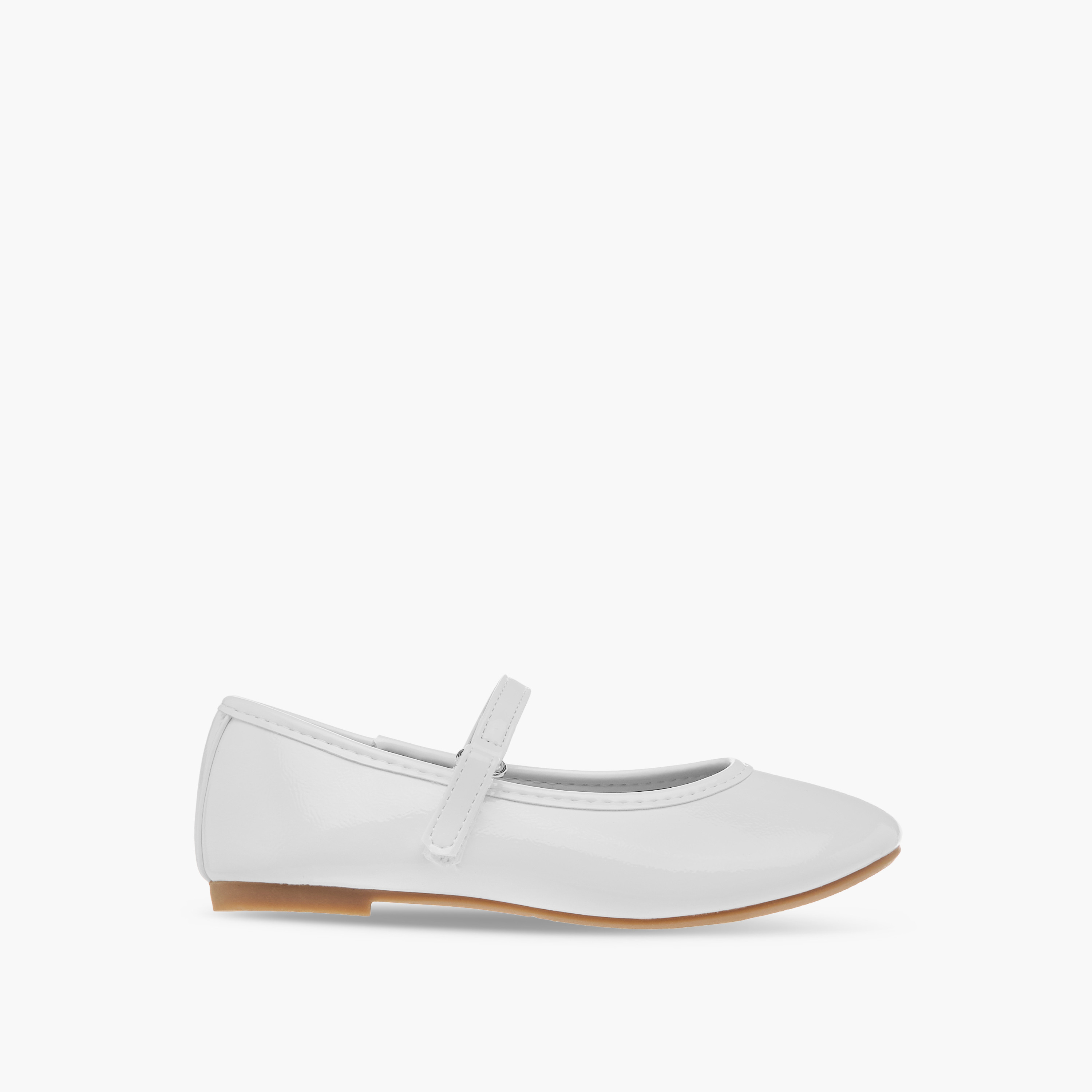 Flora Bella Solid Ballerina Shoes with Hook and Loop Closure-girls-shoes-ballerinas-image-3