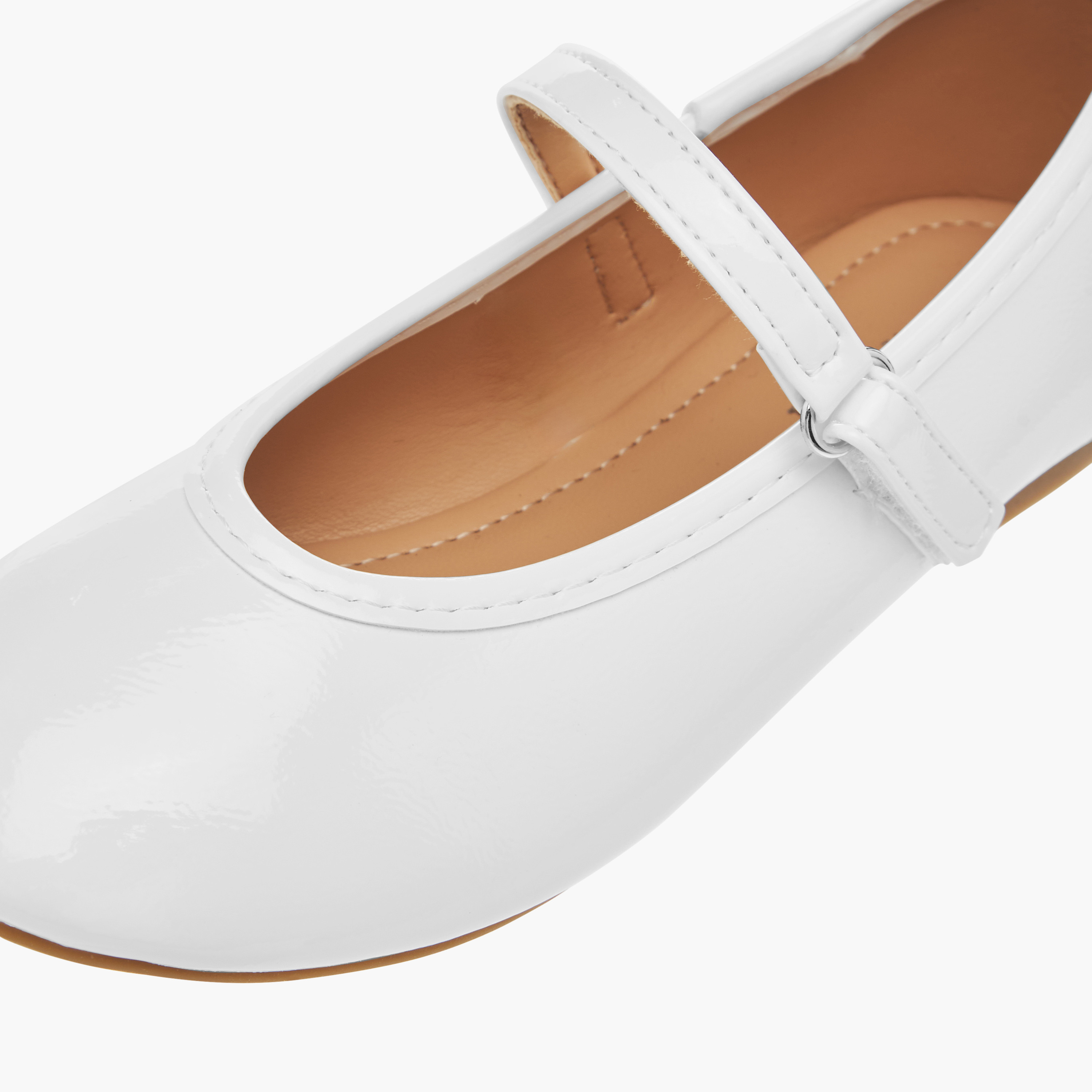Flora Bella Solid Ballerina Shoes with Hook and Loop Closure-girls-shoes-ballerinas-image-6