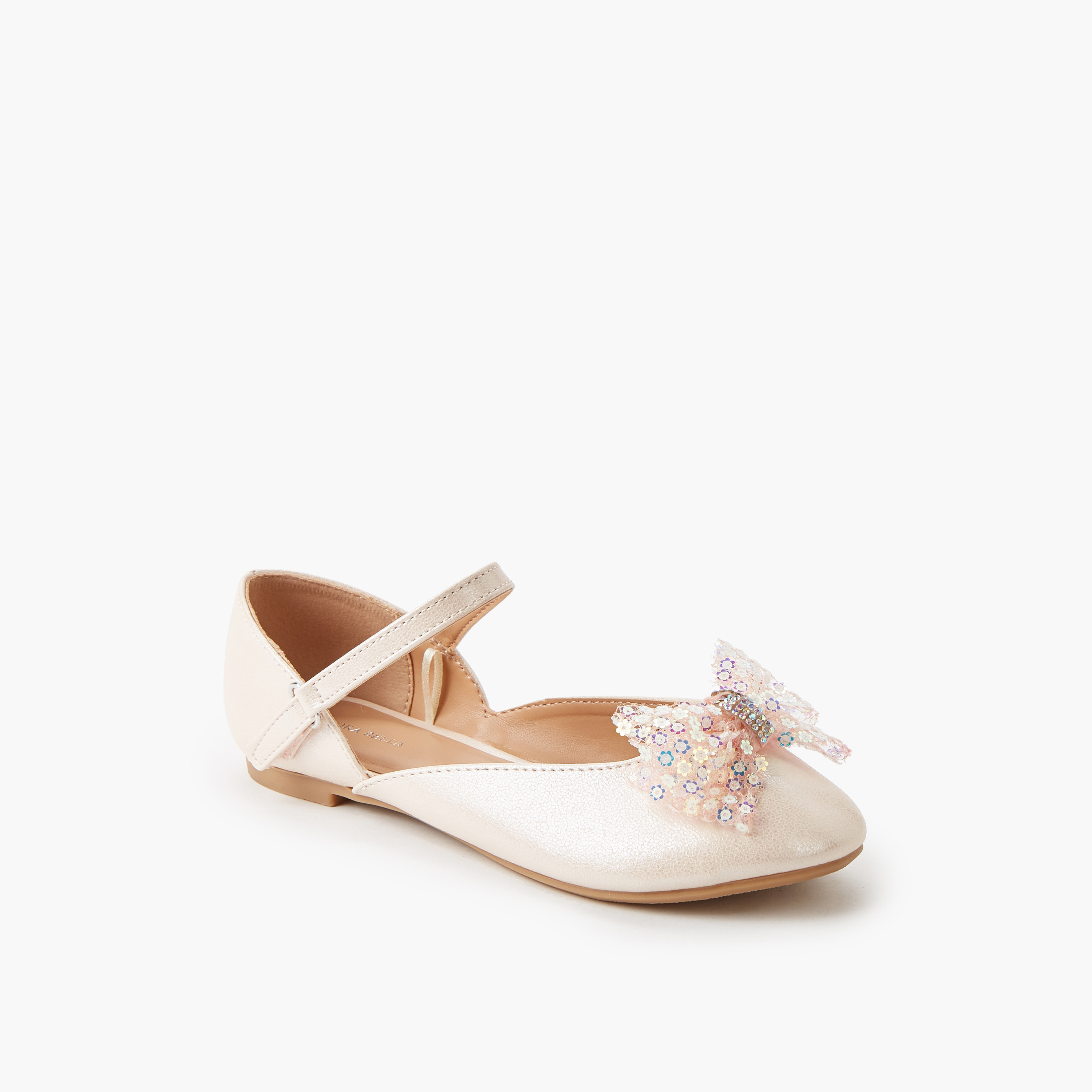 Flora Bella Girls Hook and Loop Ballerina Shoes-girls-shoes-ballerinas-image-2