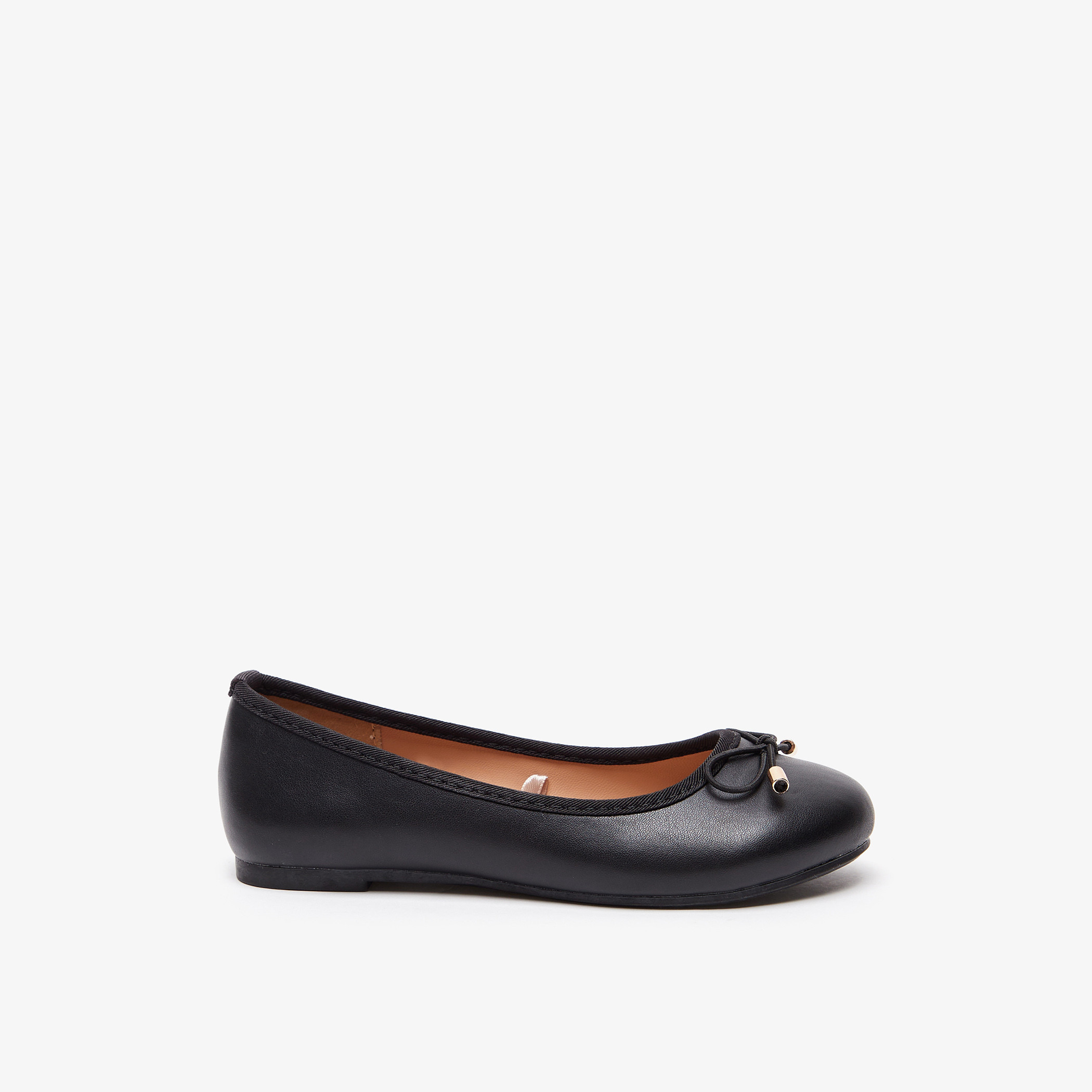 حذاء باليرينا سادة سهل الارتداء بمقدمة مستديرة وبطانة من ليتل ميسي-girls-shoes-ballerinas-image-3