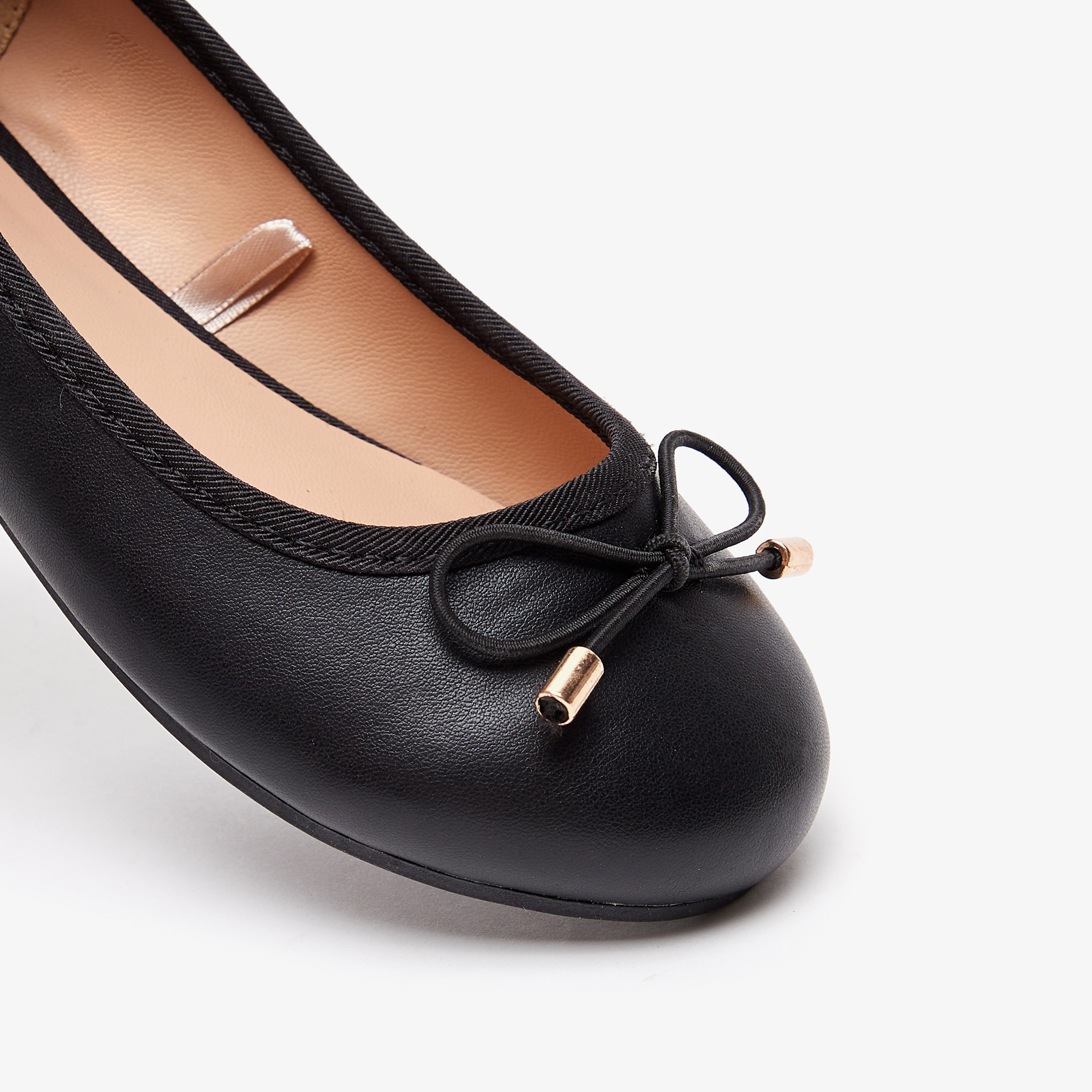 حذاء باليرينا سادة سهل الارتداء بمقدمة مستديرة وبطانة من ليتل ميسي-girls-shoes-ballerinas-image-4