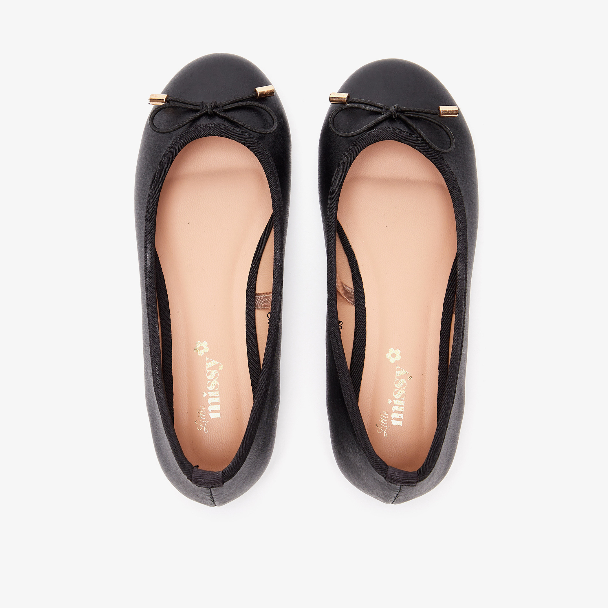 حذاء باليرينا سادة سهل الارتداء بمقدمة مستديرة وبطانة من ليتل ميسي-girls-shoes-ballerinas-image-5