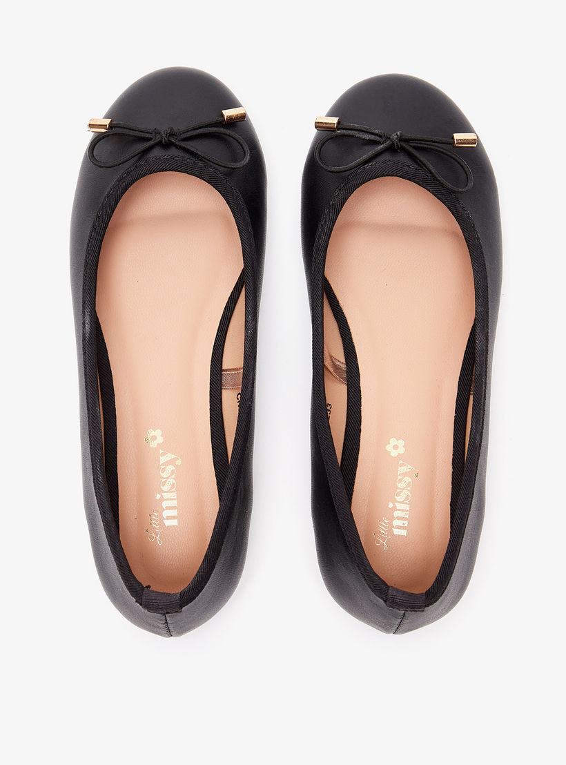 حذاء باليرينا سادة سهل الارتداء بمقدمة مستديرة وبطانة من ليتل ميسي-girls-shoes-ballerinas-image-5
