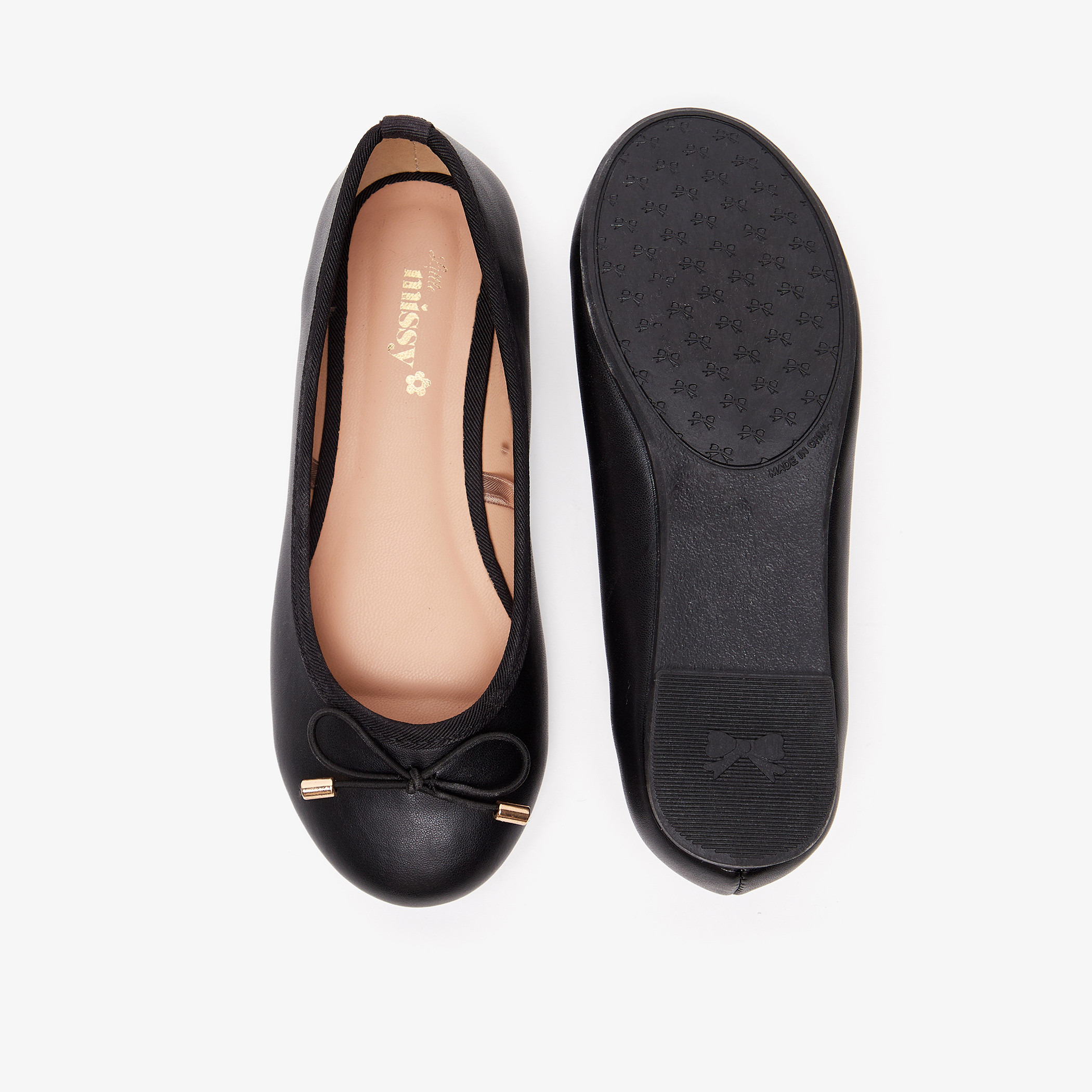 حذاء باليرينا سادة سهل الارتداء بمقدمة مستديرة وبطانة من ليتل ميسي-girls-shoes-ballerinas-image-6
