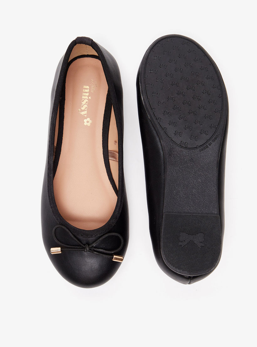 حذاء باليرينا سادة سهل الارتداء بمقدمة مستديرة وبطانة من ليتل ميسي-girls-shoes-ballerinas-image-6