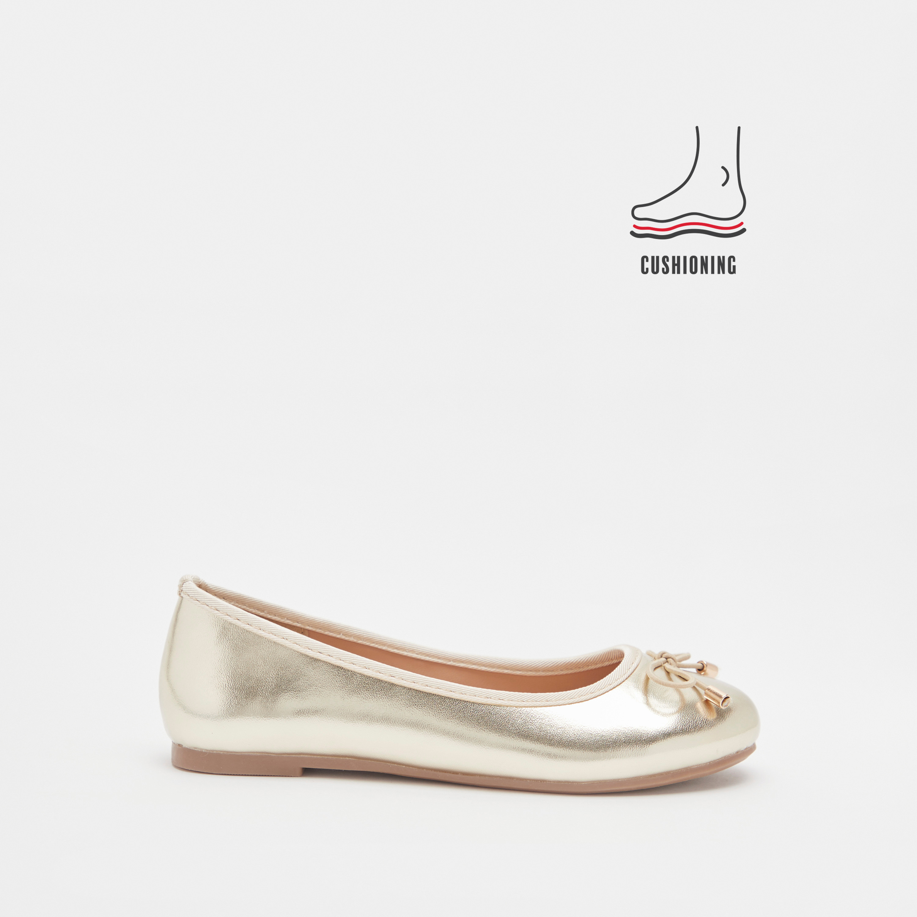 حذاء باليرينا سادة سهل الارتداء بمقدمة مستديرة وبطانة من ليتل ميسي-girls-shoes-ballerinas-image-1