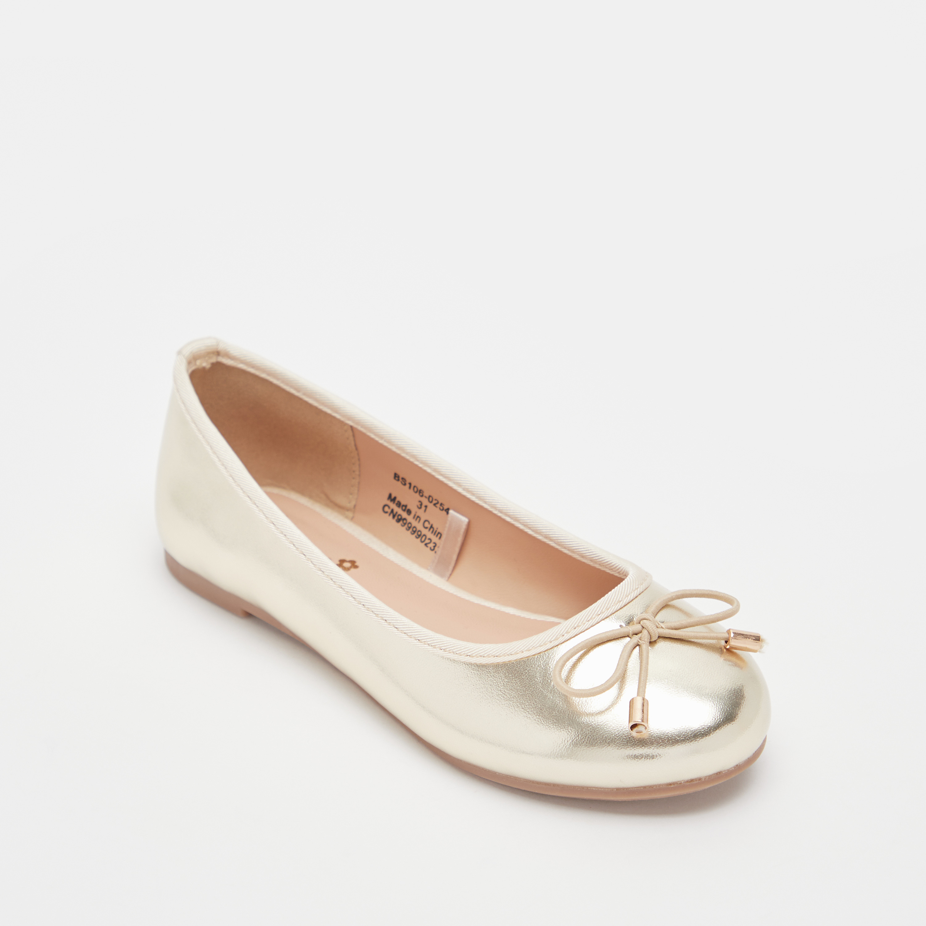 حذاء باليرينا سادة سهل الارتداء بمقدمة مستديرة وبطانة من ليتل ميسي-girls-shoes-ballerinas-image-2