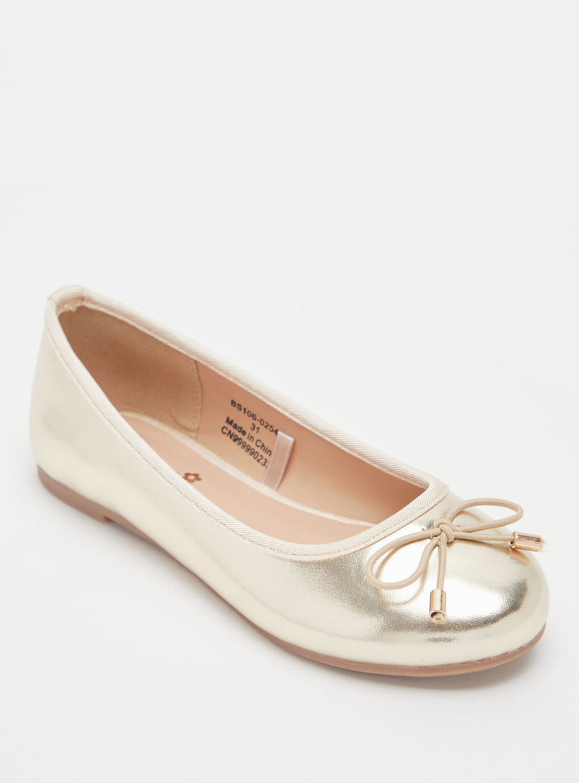 حذاء باليرينا سادة سهل الارتداء بمقدمة مستديرة وبطانة من ليتل ميسي-girls-shoes-ballerinas-image-2