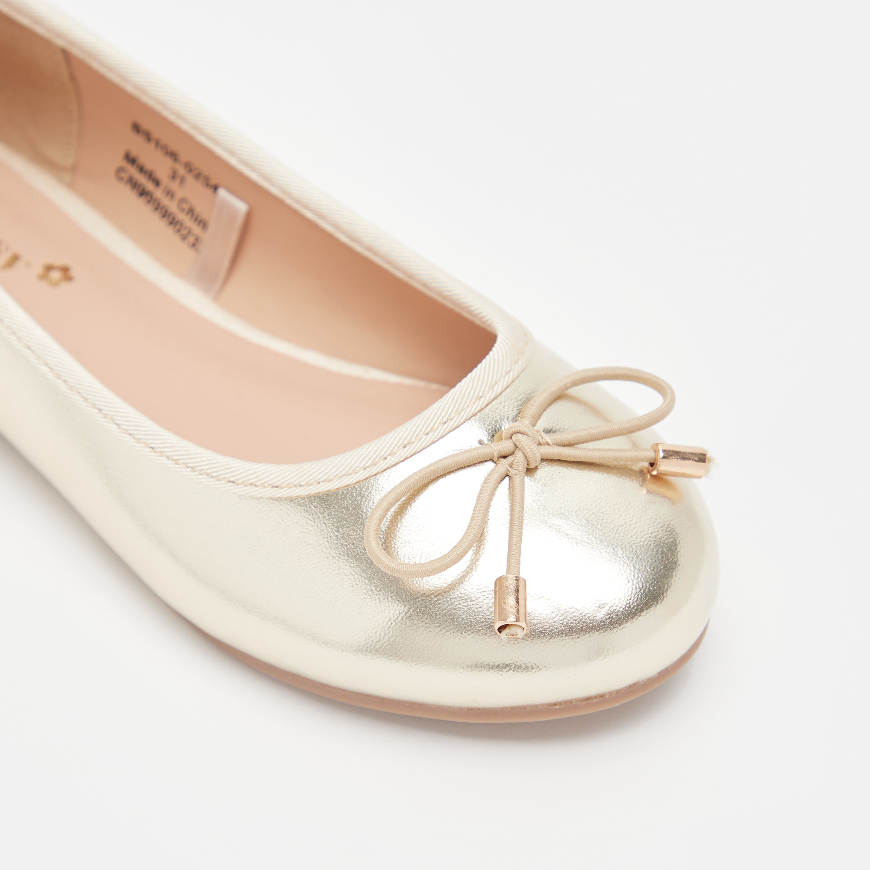 حذاء باليرينا سادة سهل الارتداء بمقدمة مستديرة وبطانة من ليتل ميسي-girls-shoes-ballerinas-image-4