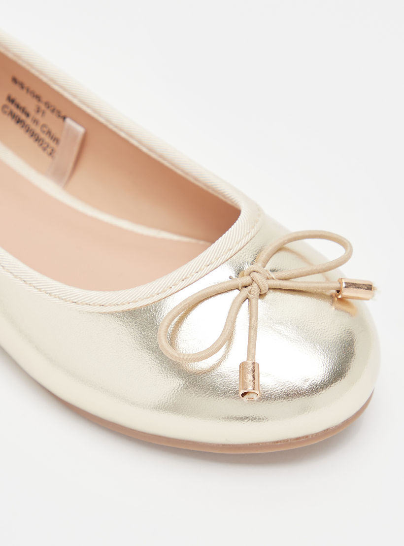 حذاء باليرينا سادة سهل الارتداء بمقدمة مستديرة وبطانة من ليتل ميسي-girls-shoes-ballerinas-image-4