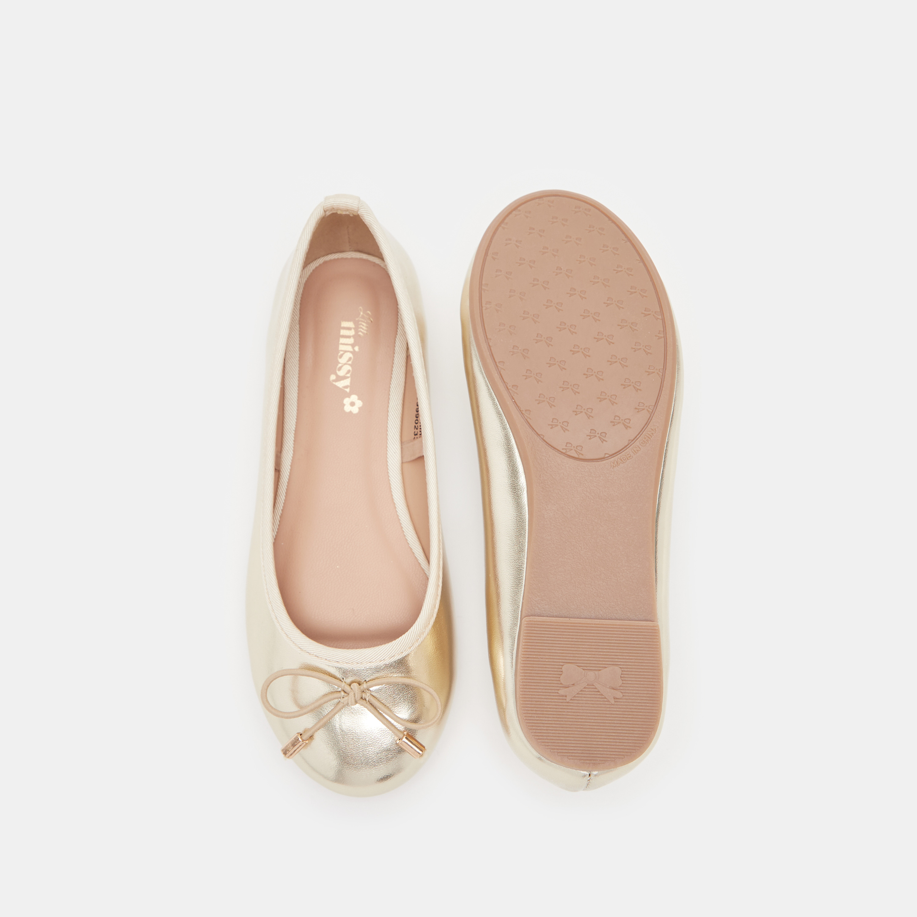 حذاء باليرينا سادة سهل الارتداء بمقدمة مستديرة وبطانة من ليتل ميسي-girls-shoes-ballerinas-image-5