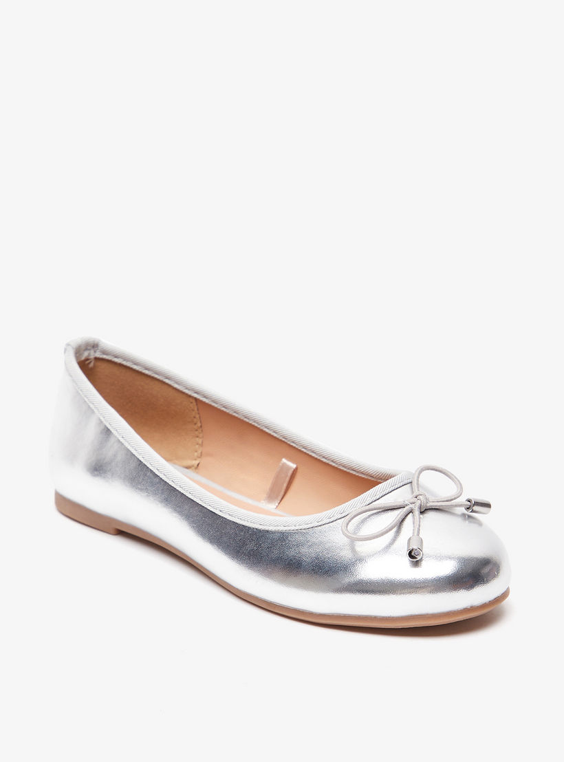 حذاء باليرينا سادة سهل الارتداء بمقدمة مستديرة وبطانة من ليتل ميسي-girls-shoes-ballerinas-image-1
