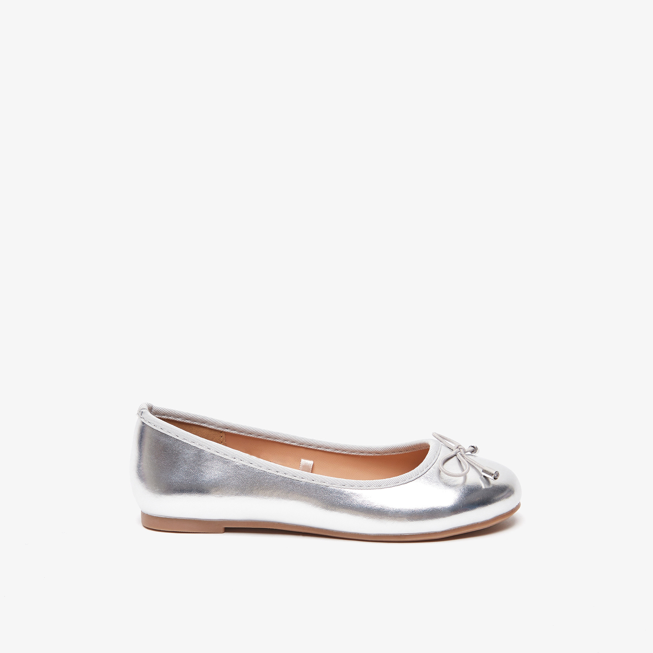 حذاء باليرينا سادة سهل الارتداء بمقدمة مستديرة وبطانة من ليتل ميسي-girls-shoes-ballerinas-image-2