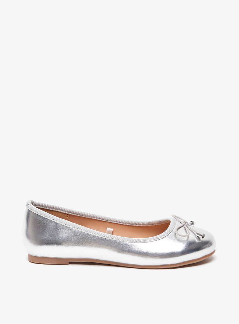 حذاء باليرينا سادة سهل الارتداء بمقدمة مستديرة وبطانة من ليتل ميسي-girls-shoes-ballerinas-image-2