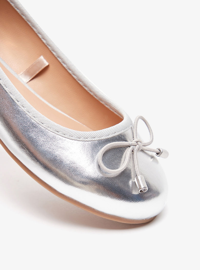 حذاء باليرينا سادة سهل الارتداء بمقدمة مستديرة وبطانة من ليتل ميسي-girls-shoes-ballerinas-image-4
