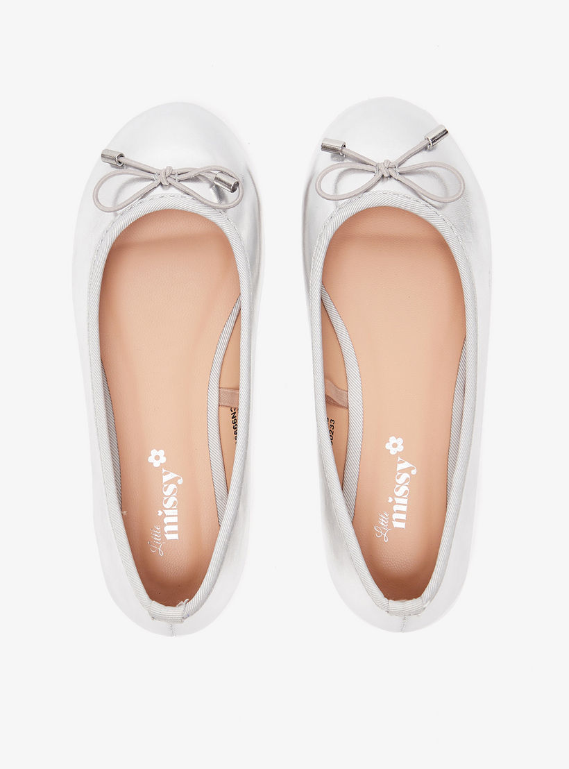 حذاء باليرينا سادة سهل الارتداء بمقدمة مستديرة وبطانة من ليتل ميسي-girls-shoes-ballerinas-image-5