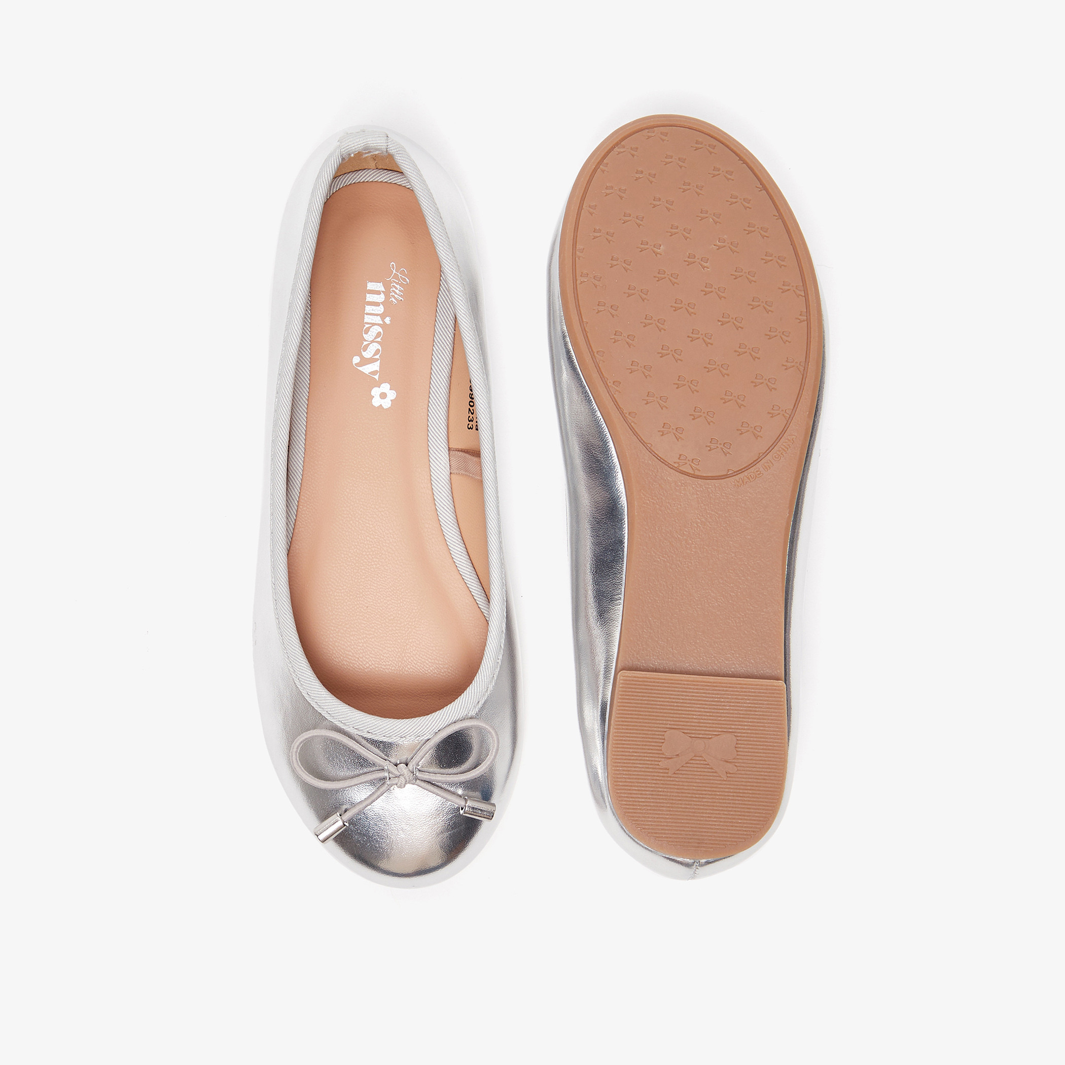 حذاء باليرينا سادة سهل الارتداء بمقدمة مستديرة وبطانة من ليتل ميسي-girls-shoes-ballerinas-image-6