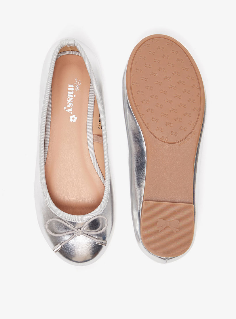 حذاء باليرينا سادة سهل الارتداء بمقدمة مستديرة وبطانة من ليتل ميسي-girls-shoes-ballerinas-image-6