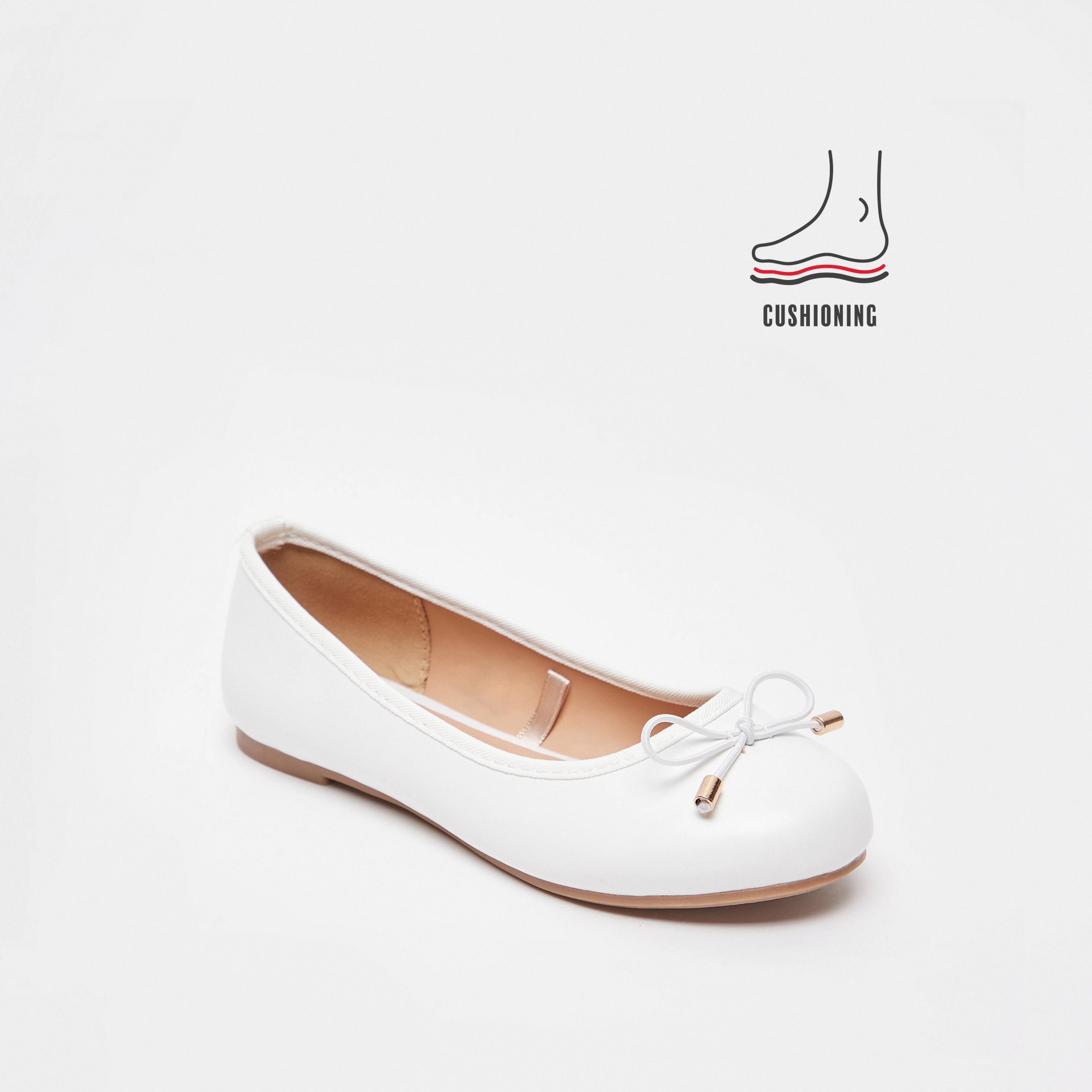 حذاء باليرينا سادة سهل الارتداء بمقدمة مستديرة وبطانة من ليتل ميسي-girls-shoes-ballerinas-image-1