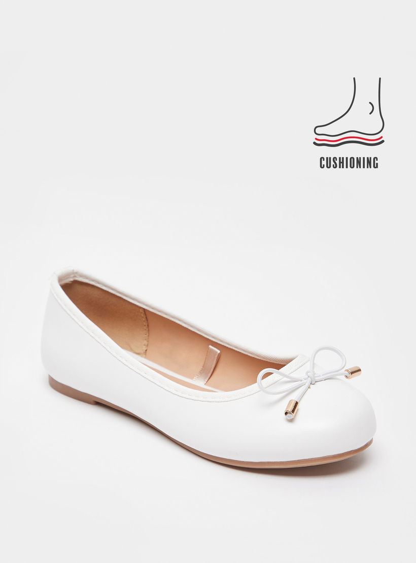 حذاء باليرينا سادة سهل الارتداء بمقدمة مستديرة وبطانة من ليتل ميسي-girls-shoes-ballerinas-image-1