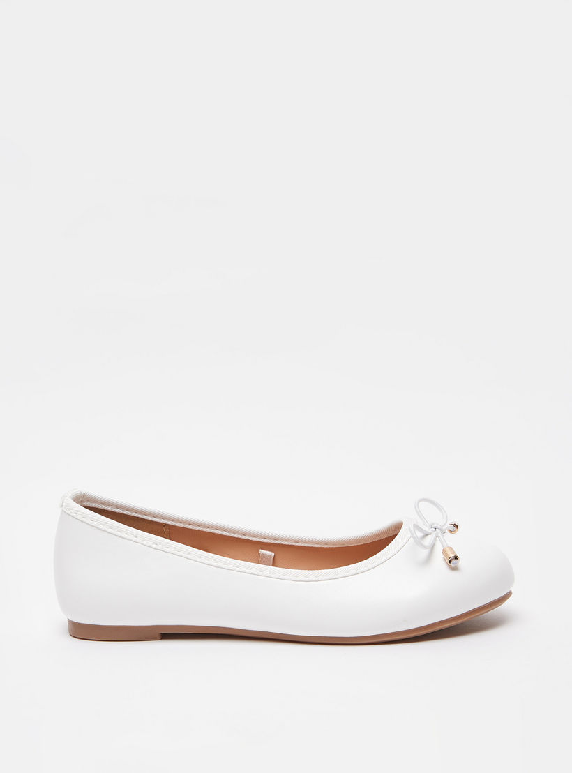 حذاء باليرينا سادة سهل الارتداء بمقدمة مستديرة وبطانة من ليتل ميسي-girls-shoes-ballerinas-image-3