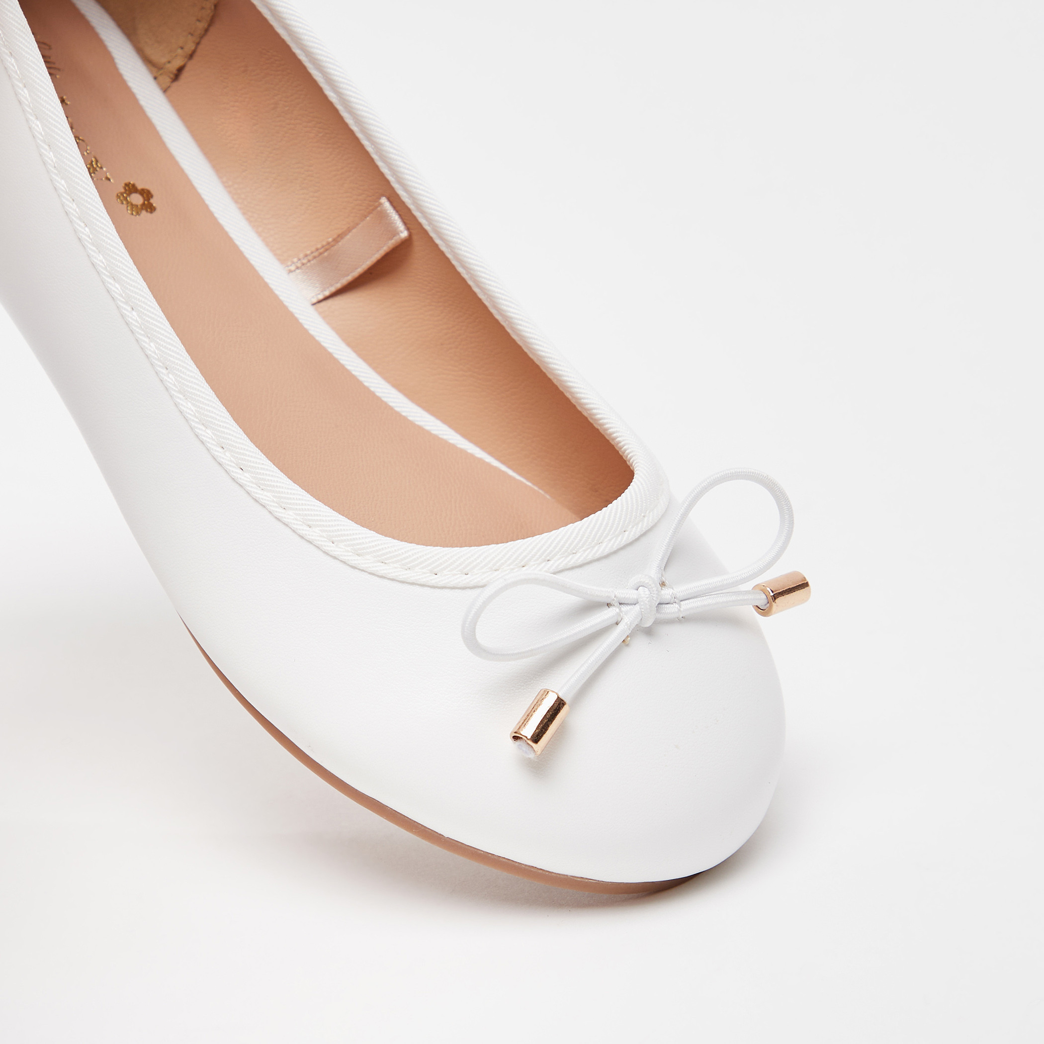 حذاء باليرينا سادة سهل الارتداء بمقدمة مستديرة وبطانة من ليتل ميسي-girls-shoes-ballerinas-image-4