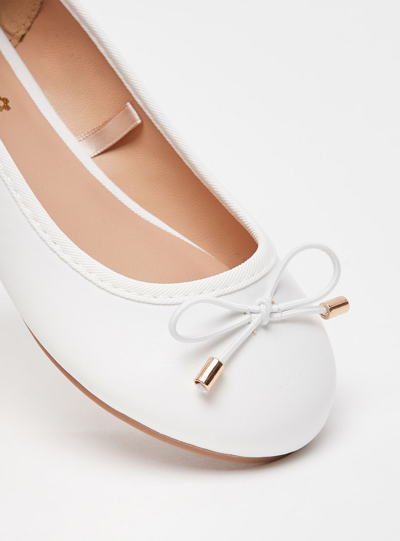 حذاء باليرينا سادة سهل الارتداء بمقدمة مستديرة وبطانة من ليتل ميسي-girls-shoes-ballerinas-image-4