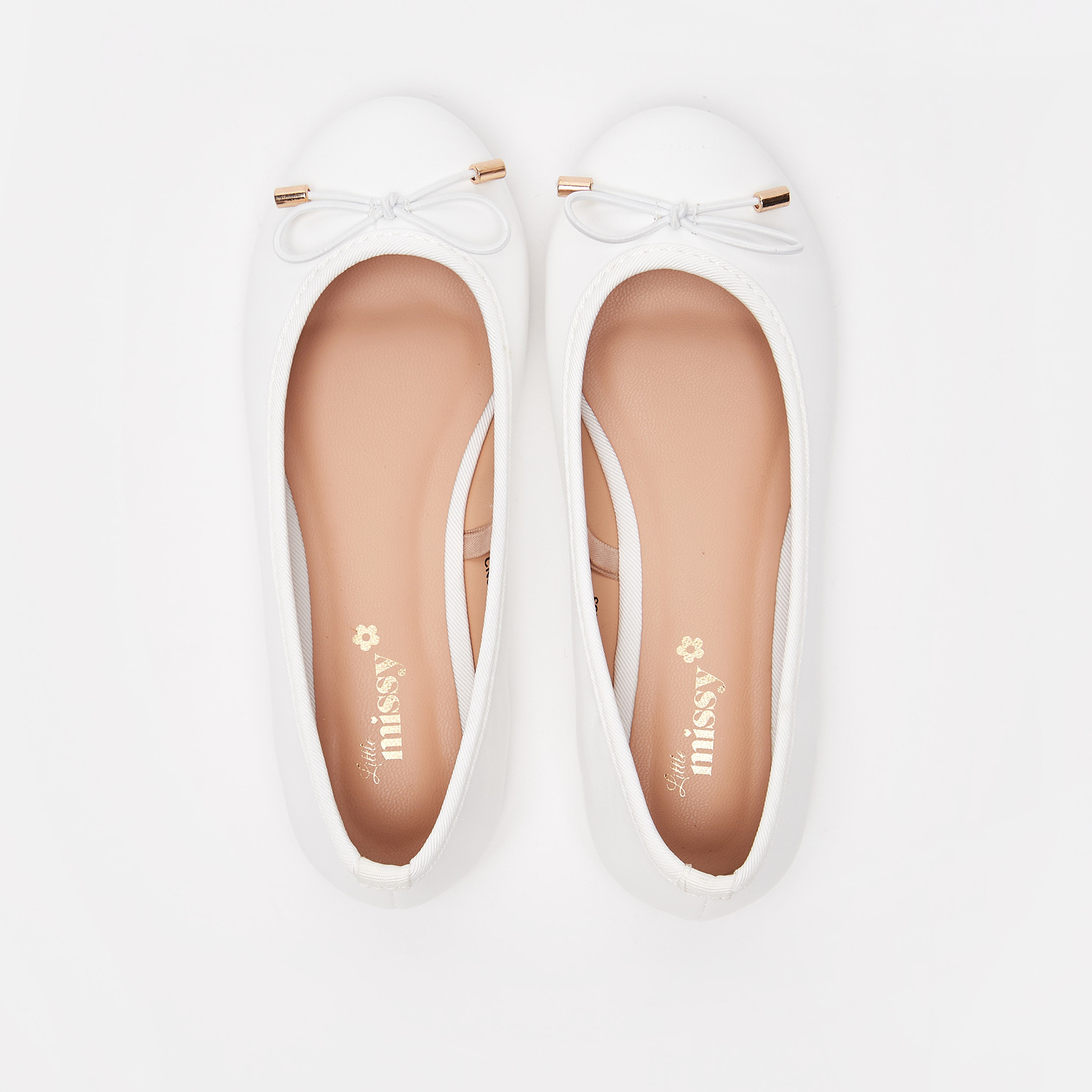 حذاء باليرينا سادة سهل الارتداء بمقدمة مستديرة وبطانة من ليتل ميسي-girls-shoes-ballerinas-image-5