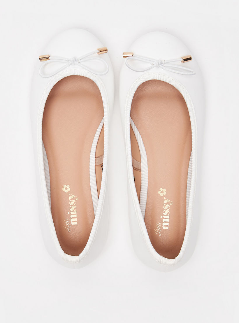 حذاء باليرينا سادة سهل الارتداء بمقدمة مستديرة وبطانة من ليتل ميسي-girls-shoes-ballerinas-image-5