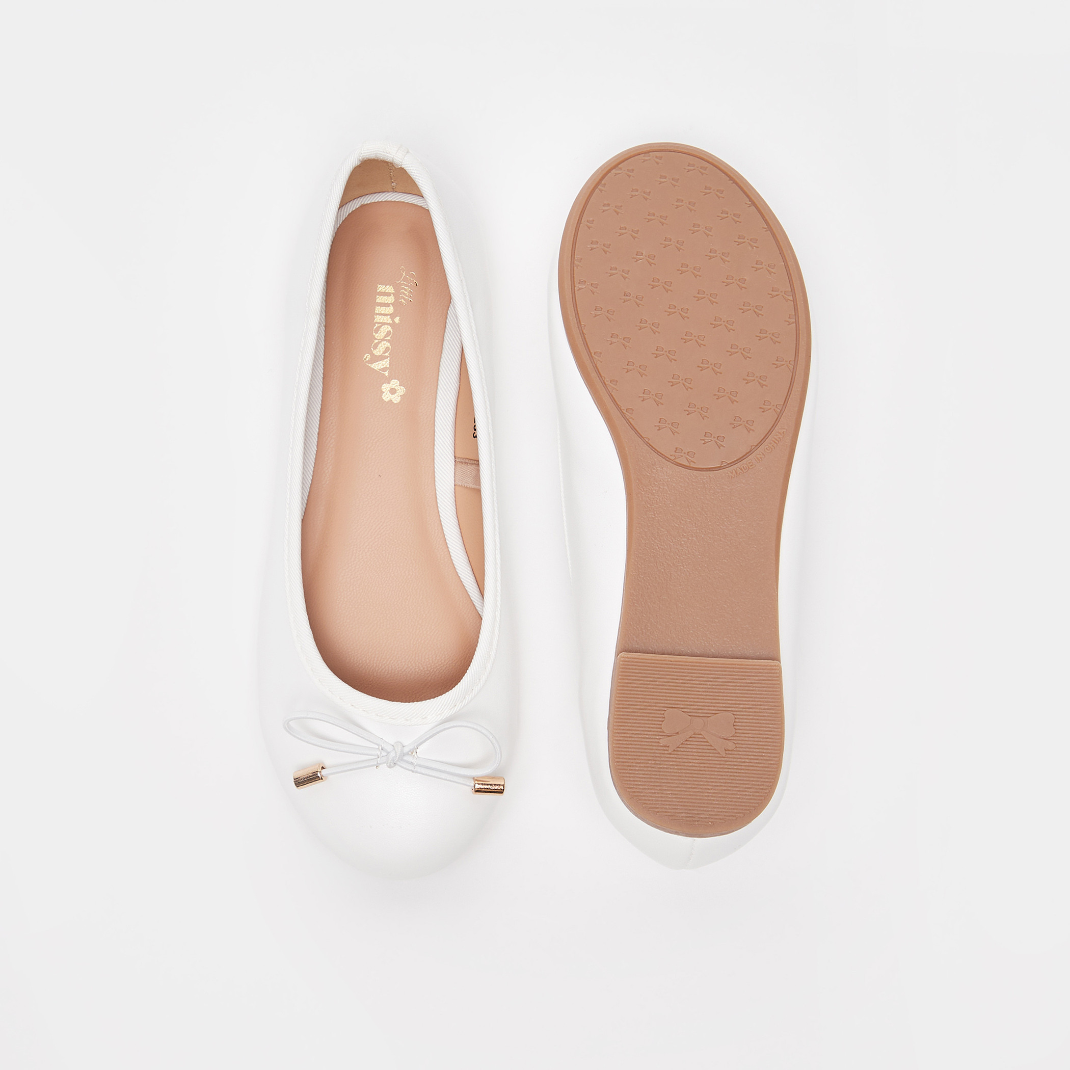 حذاء باليرينا سادة سهل الارتداء بمقدمة مستديرة وبطانة من ليتل ميسي-girls-shoes-ballerinas-image-6